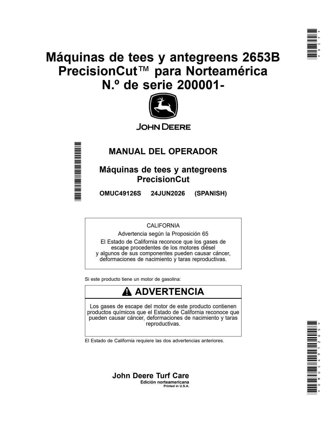 John Deere 2653B Surrounds Mower Operator Manual OMUC49126S ES 1 John Deere 2653B Surrounds Mower Operator Manual OMUC49126S ES