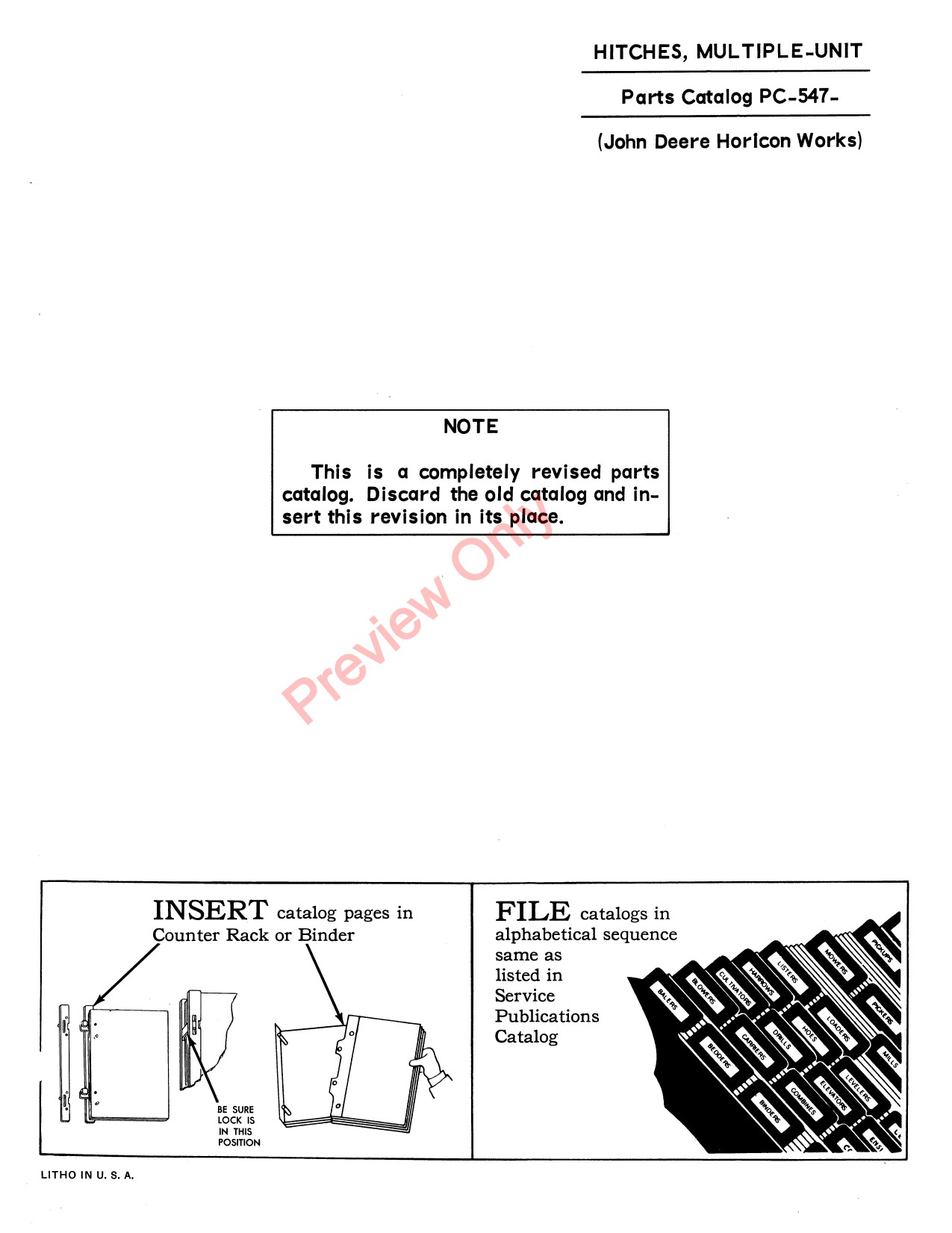 John Deere 3 234 Grain Drill Hitch Parts Catalog PC547 1 John Deere 3 234 Grain Drill Hitch Parts Catalog PC547