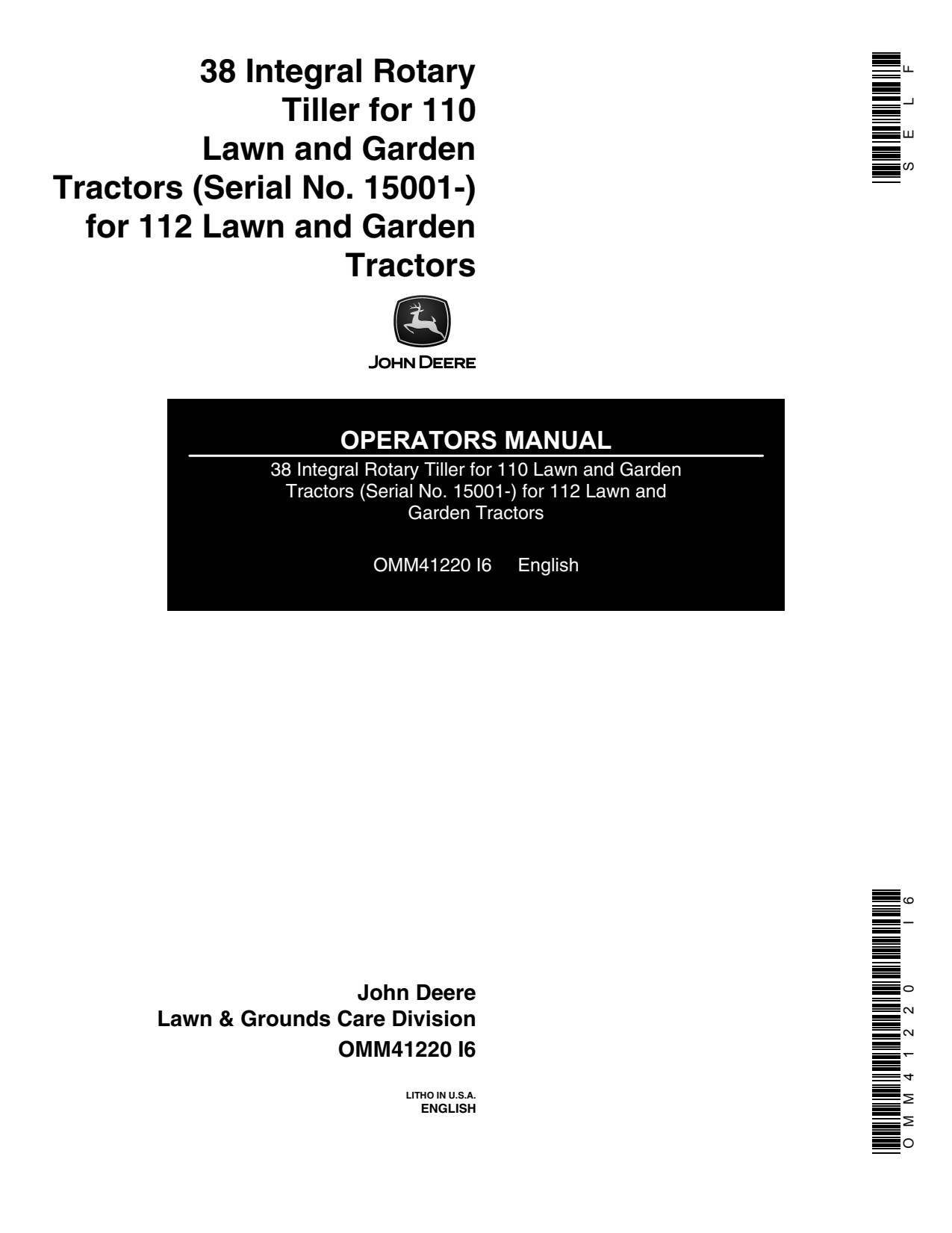 John Deere 30 Integral Rotary Tiller Operator Manual OMM41220 1 John Deere 30 Integral Rotary Tiller Operator Manual OMM41220