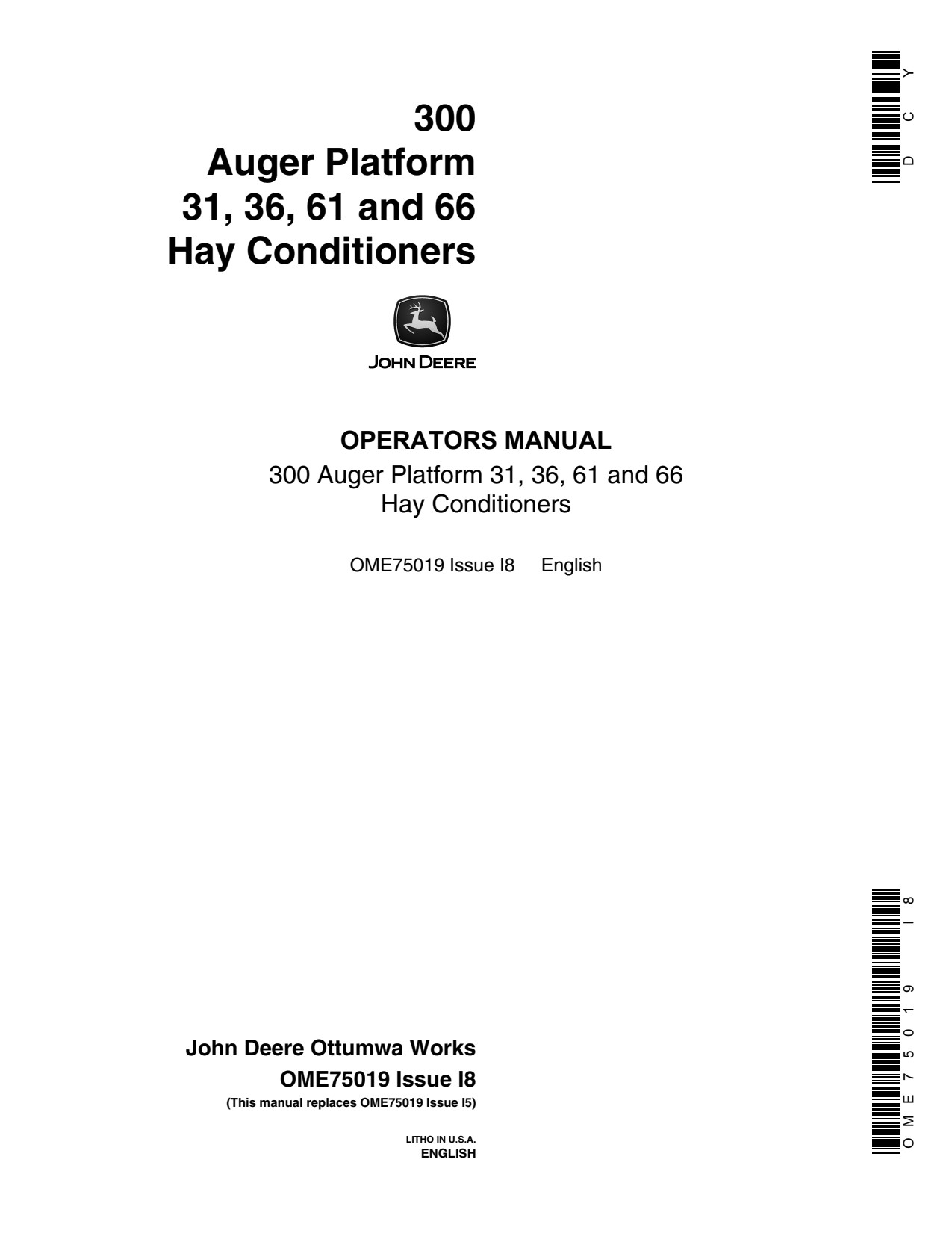 John Deere 300 31 36 61 66 Header Platform Operator Manual OME75019 1 John Deere 300 31 36 61 66 Header Platform Operator Manual OME75019
