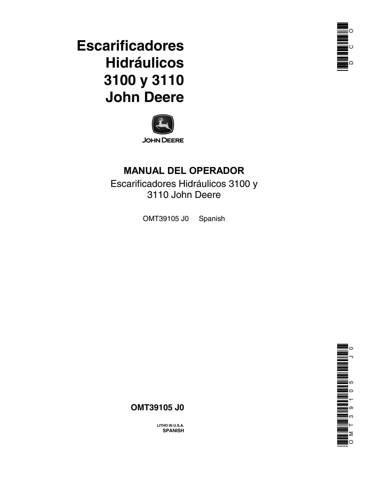 John Deere 3100 3110 Hydraulic Ripper Operator Manual OMT39105 ES 1 John Deere 3100 3110 Hydraulic Ripper Operator Manual OMT39105 ES