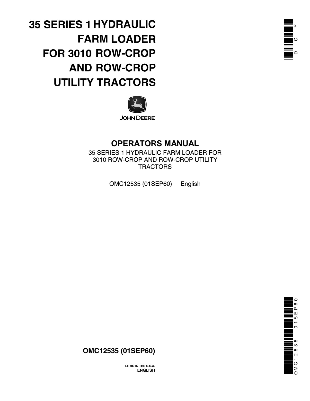 John Deere 35 Row-crop Utility Tractor Operator Manual OMC12535 1 John Deere 35 Row-crop Utility Tractor Operator Manual OMC12535