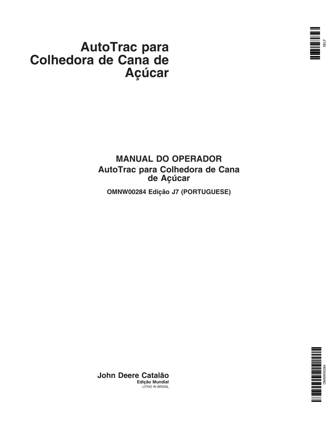 John Deere 3510 Sugar Cane Harvester Operator Manual OMNW00284 PT 1 John Deere 3510 Sugar Cane Harvester Operator Manual OMNW00284 PT