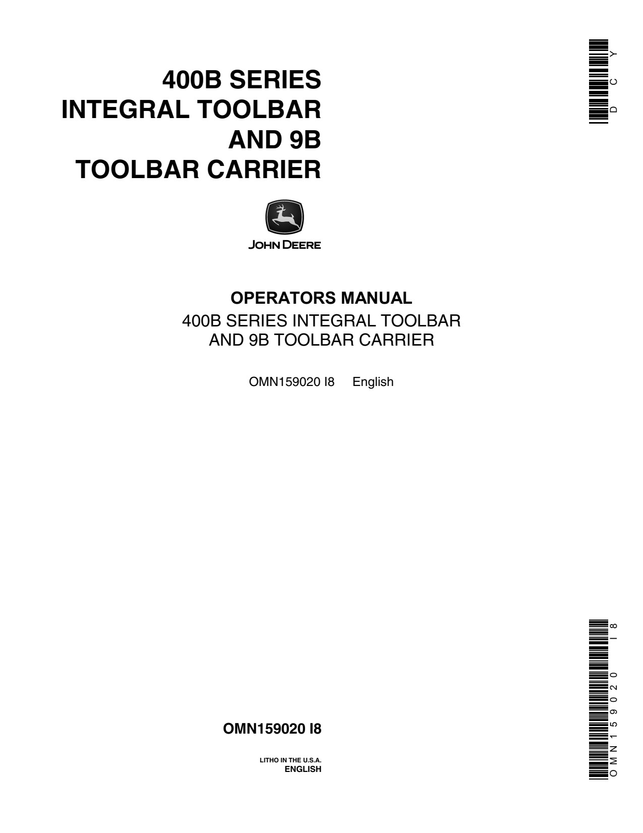 John Deere 400B 9B Tool Carrier Operator Manual OMN159020 1 John Deere 400B 9B Tool Carrier Operator Manual OMN159020