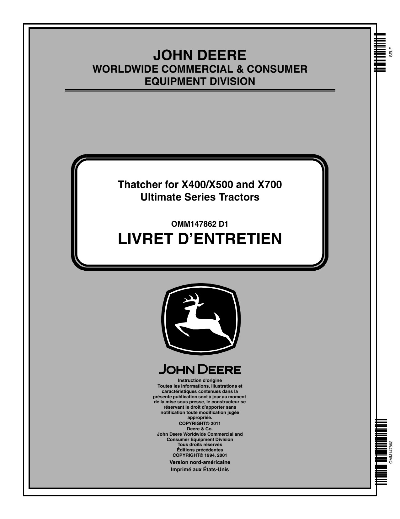 John Deere 4100 54 Inch 4110 4010 4115 Hitch Front Blade Operator Manual OMM147862 FR 1 John Deere 4100 54 Inch 4110 4010 4115 Hitch Front Blade Operator Manual OMM147862 FR