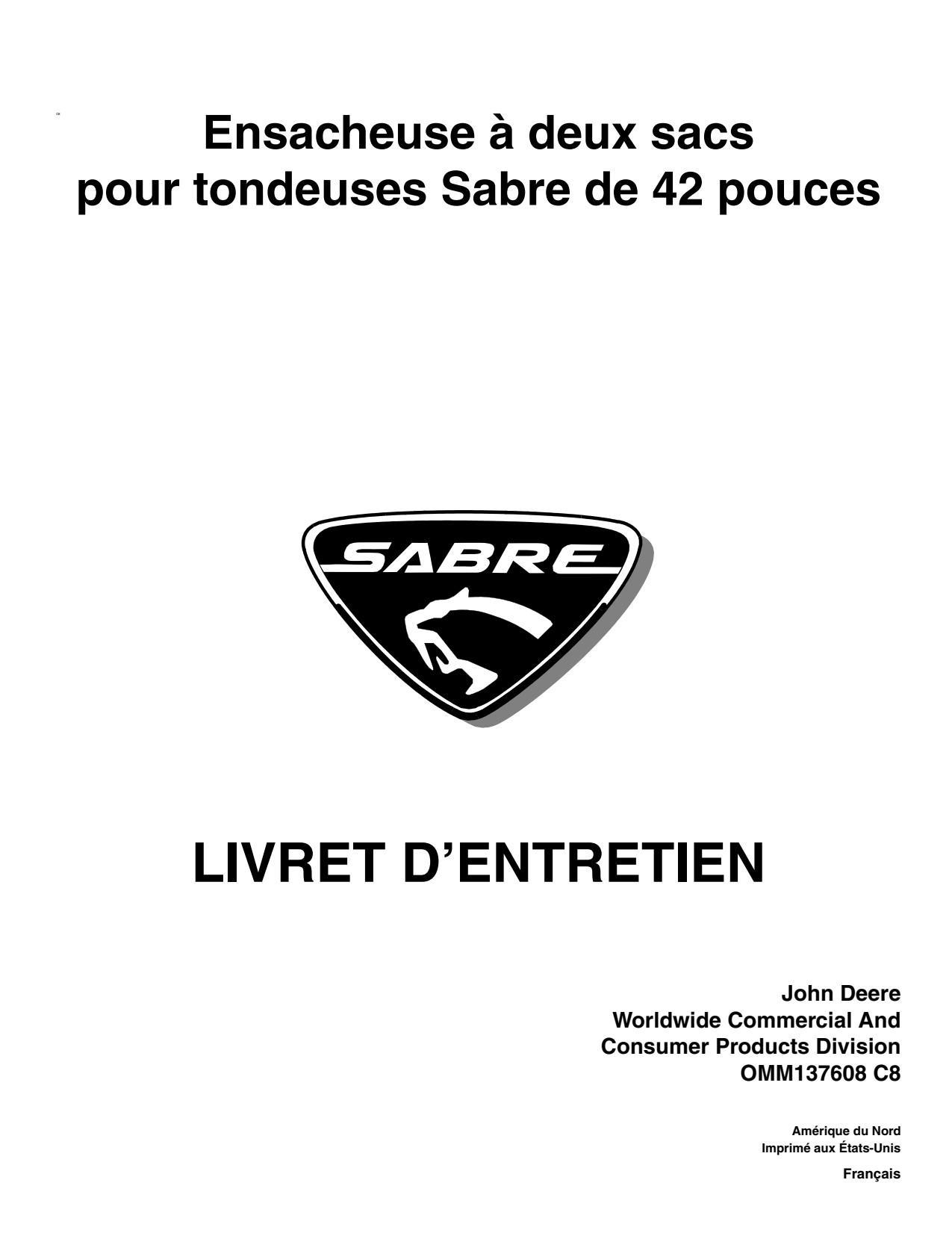 John Deere 42 Inch Garden Tractor Operator Manual OMM137608 FR 1 John Deere 42 Inch Garden Tractor Operator Manual OMM137608 FR