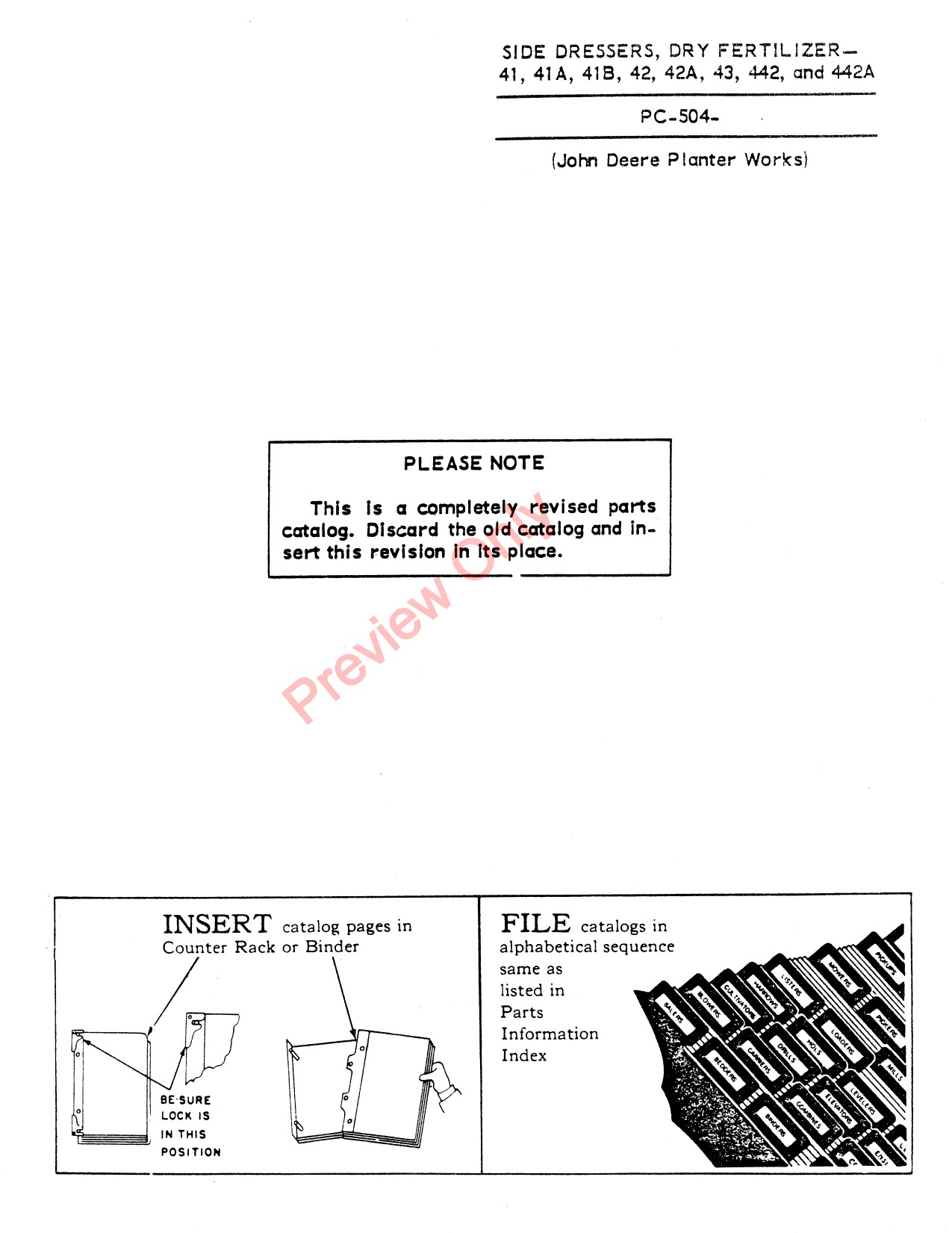 John Deere 42A 442A 41 41A 41B 42 43 442 Dry Fertilizer Applicator Parts Catalog PC504 1 John Deere 42A 442A 41 41A 41B 42 43 442 Dry Fertilizer Applicator Parts Catalog PC504
