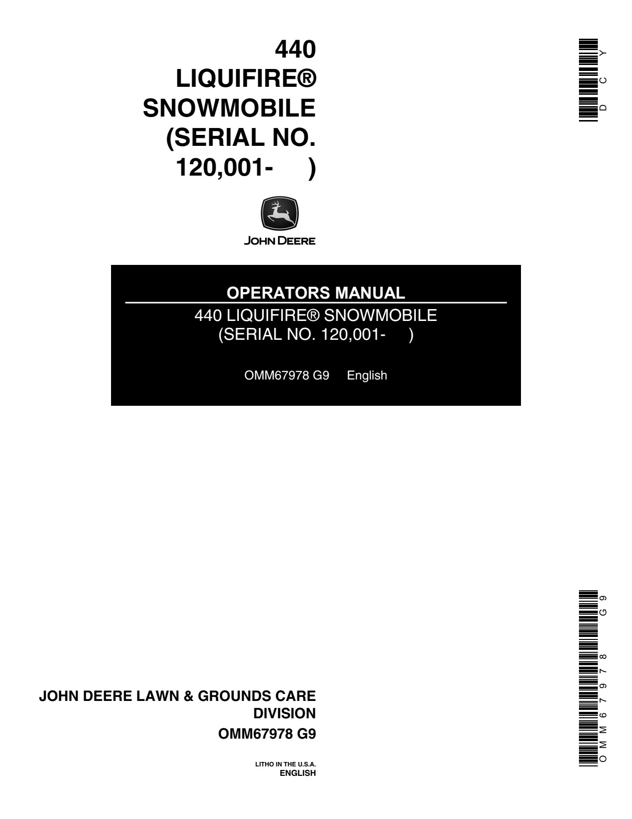 John Deere 440 Snowmobile Operator Manual OMM67978 1 John Deere 440 Snowmobile Operator Manual OMM67978