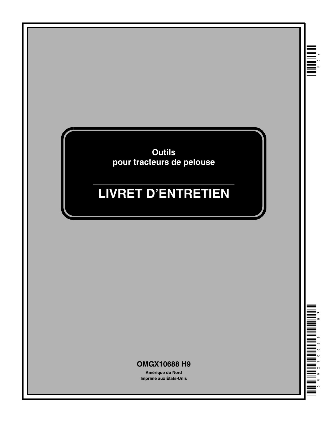 John Deere 46 In. PowerFlow 42 In. Snowthrower 010001- Power Flow Bagger Operator's Manual OMGX10688 FR 1 John Deere 46 In. PowerFlow 42 In. Snowthrower 010001- Power Flow Bagger Operator's Manual OMGX10688 FR