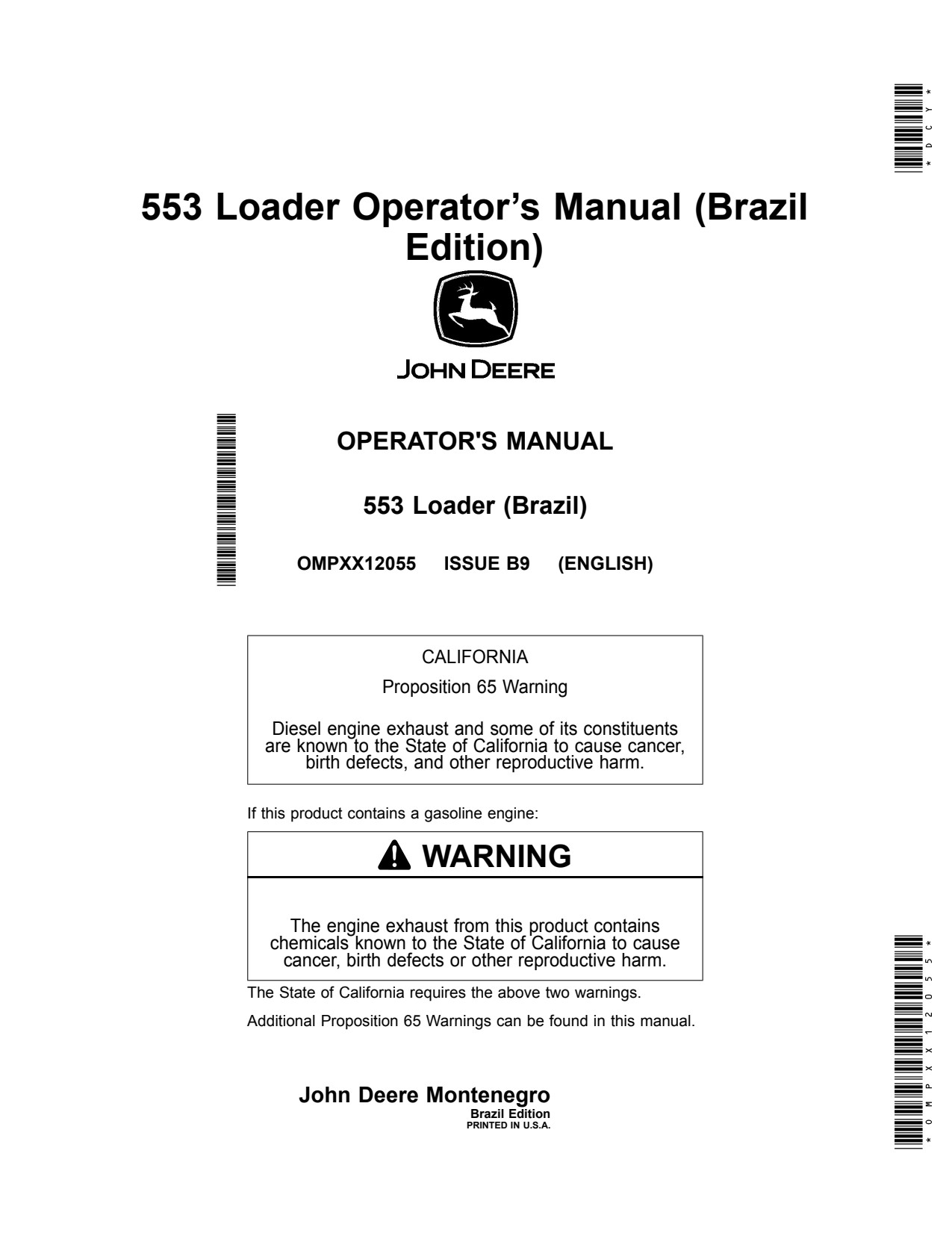 John Deere 5055E 5065E 5075E 5060E 5070E 5080E 553 Loader Operator Manual OMPXX12055 1 John Deere 5055E 5065E 5075E 5060E 5070E 5080E 553 Loader Operator Manual OMPXX12055
