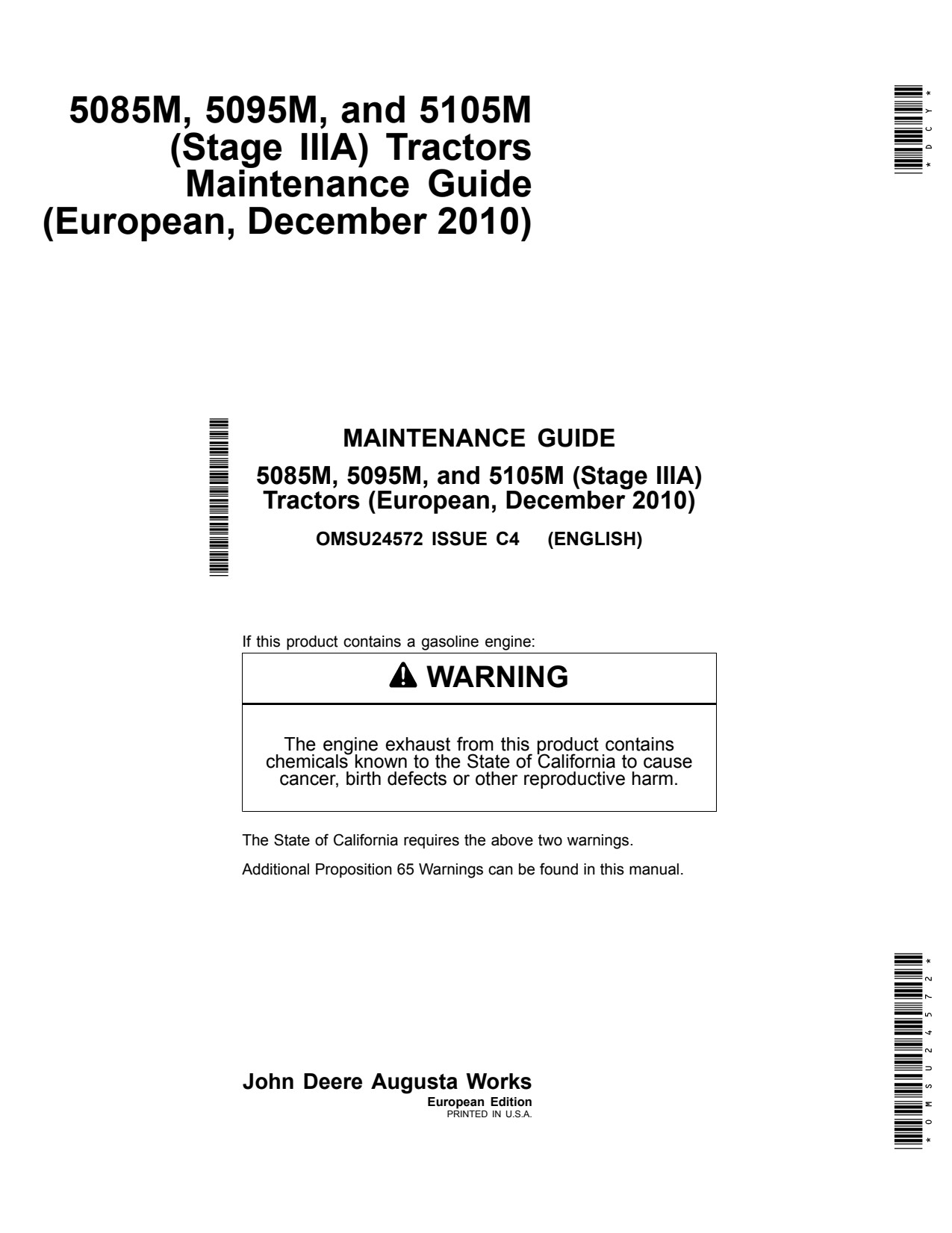 John Deere 5085M 5095M 5105M Tractor Operator Manual OMSU24572 1 John Deere 5085M 5095M 5105M Tractor Operator Manual OMSU24572