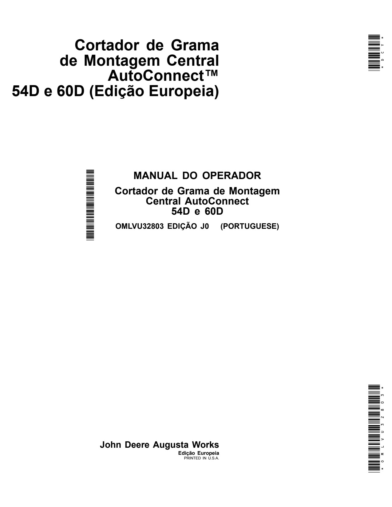 John Deere 54D 60D Mid-mount Mower Operator Manual OMLVU32803 PT 1 John Deere 54D 60D Mid-mount Mower Operator Manual OMLVU32803 PT