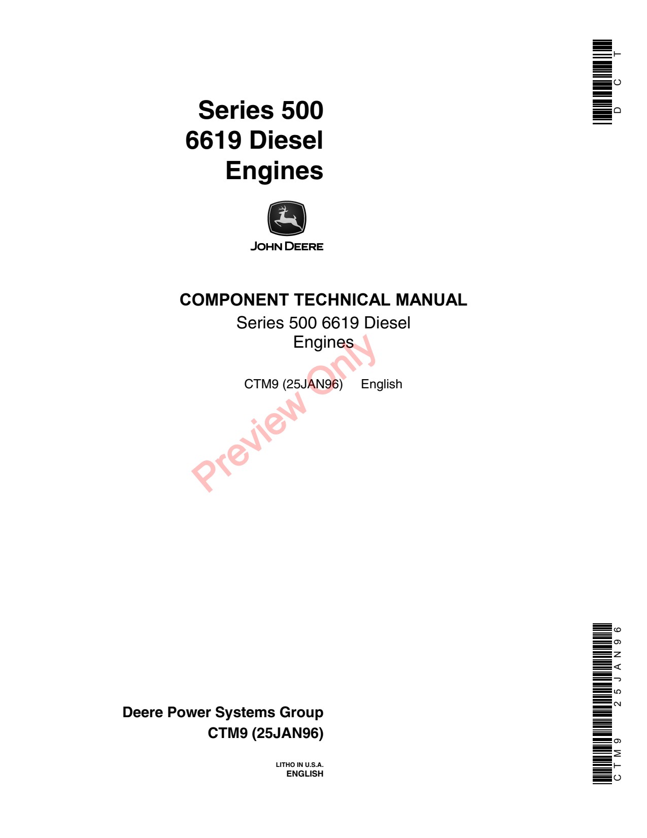 John Deere 5730 8450 8650 8440 8640 7510 5820 5830 5460 8430 8630 6619 6619A 500 Diesel Engine Component Technical Manual CTM9 1 John Deere 5730 8450 8650 8440 8640 7510 5820 5830 5460 8430 8630 6619 6619A 500 Diesel Engine Component Technical Manual CTM9