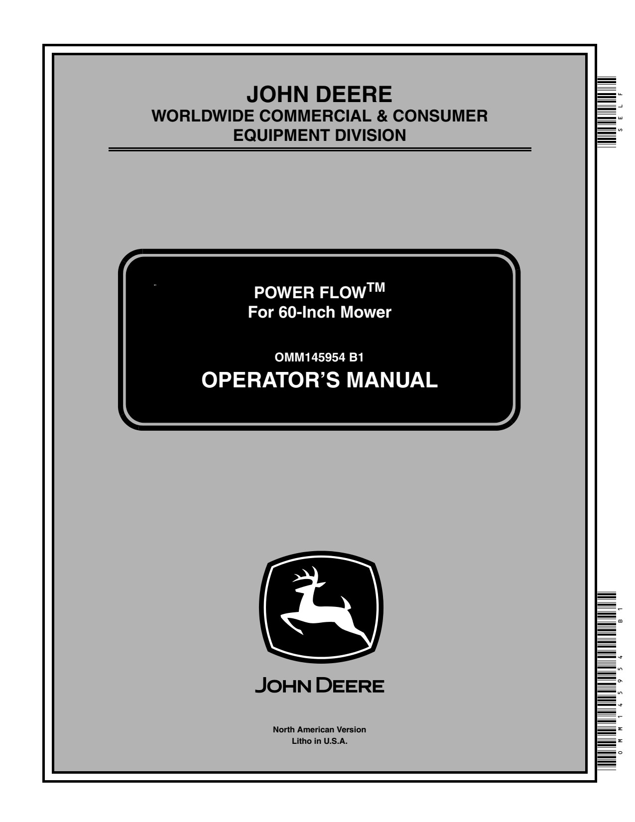 John Deere 60 Inch 430 425 445 455 420 Mower Operator Manual OMM145954 1 John Deere 60 Inch 430 425 445 455 420 Mower Operator Manual OMM145954