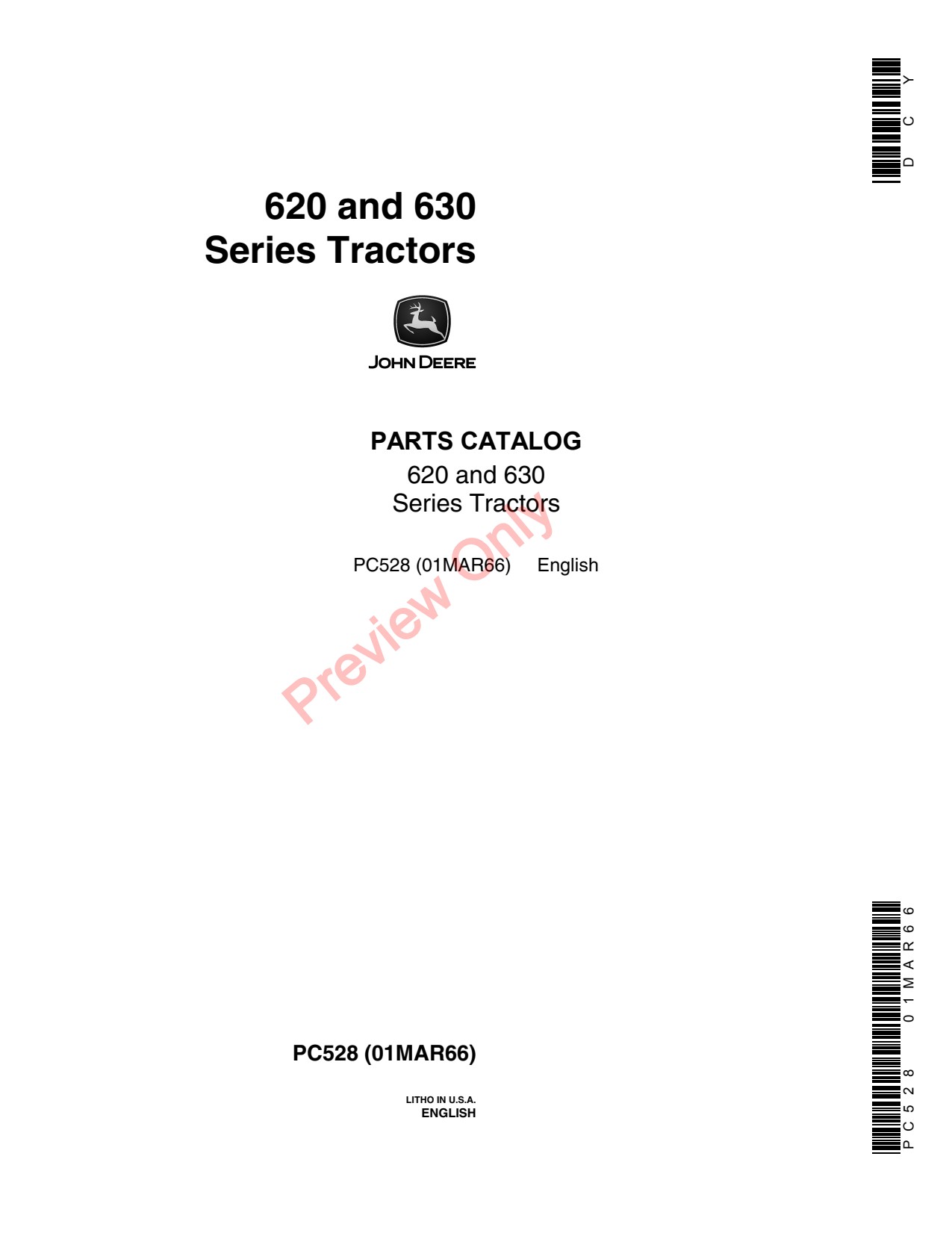 John Deere 620 630 Utility Tractor Parts Catalog PC528 1 John Deere 620 630 Utility Tractor Parts Catalog PC528