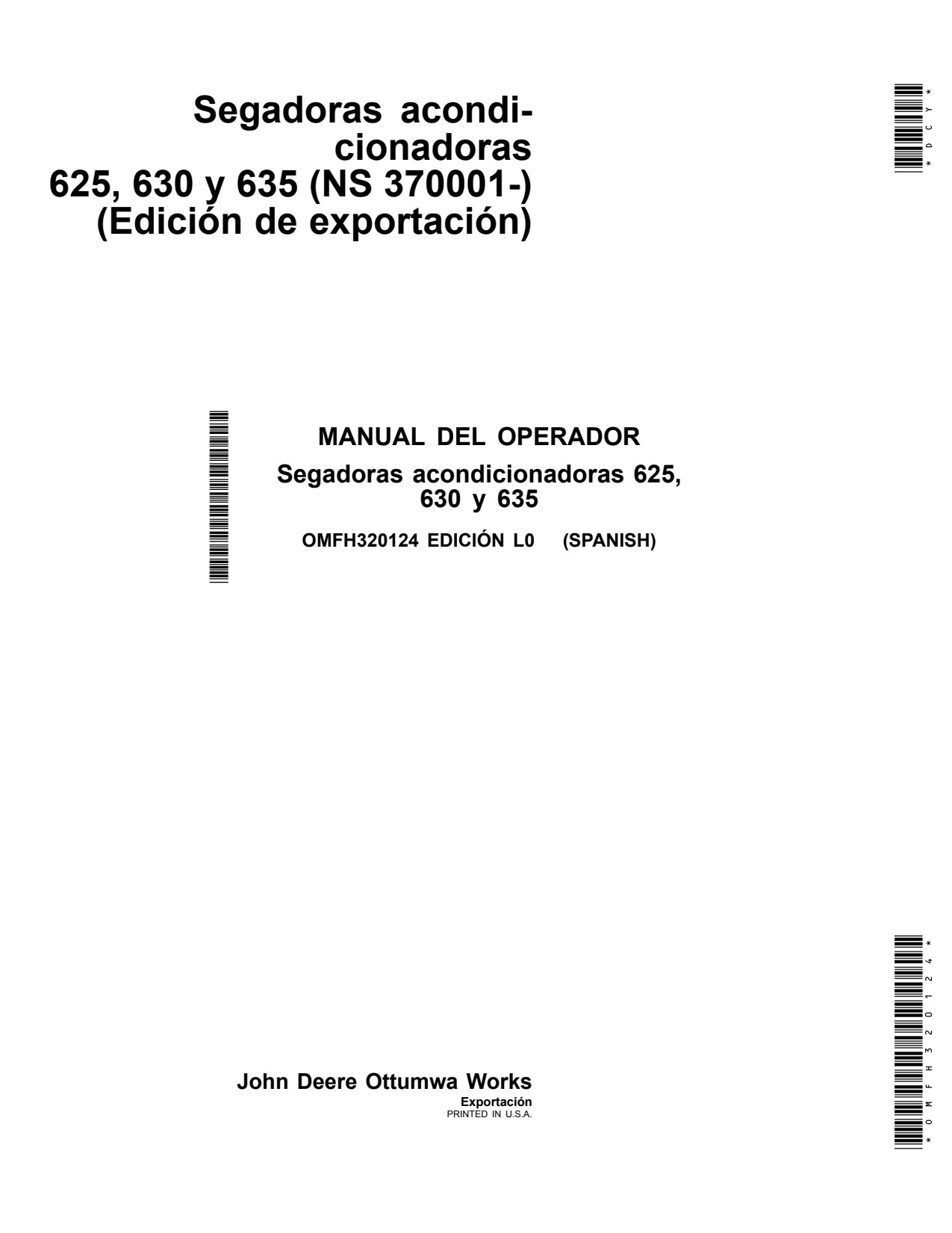 John Deere 625 to 635 Mower Conditioner Operator Manual OMFH320124 ES 1 John Deere 625 to 635 Mower Conditioner Operator Manual OMFH320124 ES