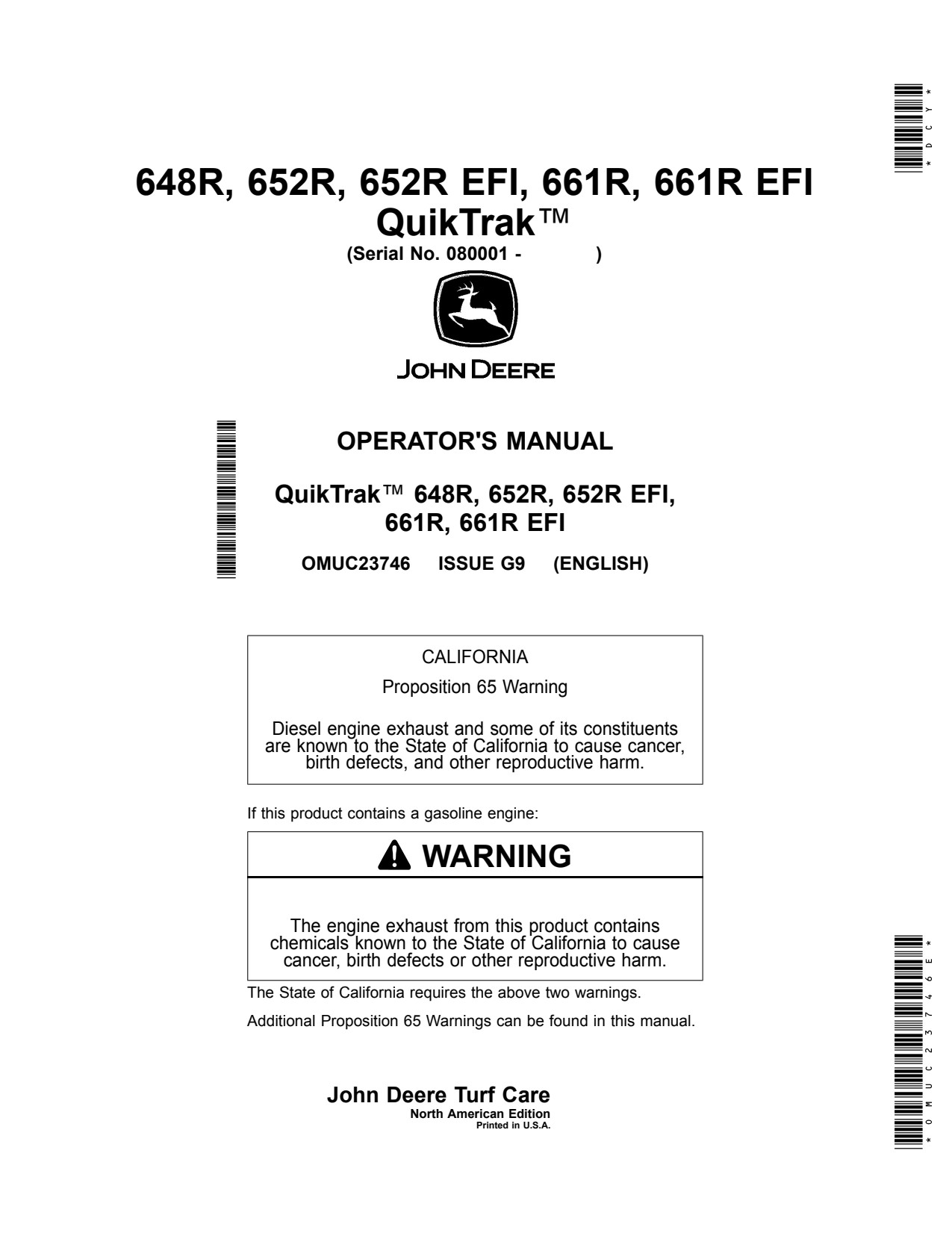 John Deere 648R 652R EFI 661R Stand-on Mower Operator Manual OMUC23746E 1 John Deere 648R 652R EFI 661R Stand-on Mower Operator Manual OMUC23746E