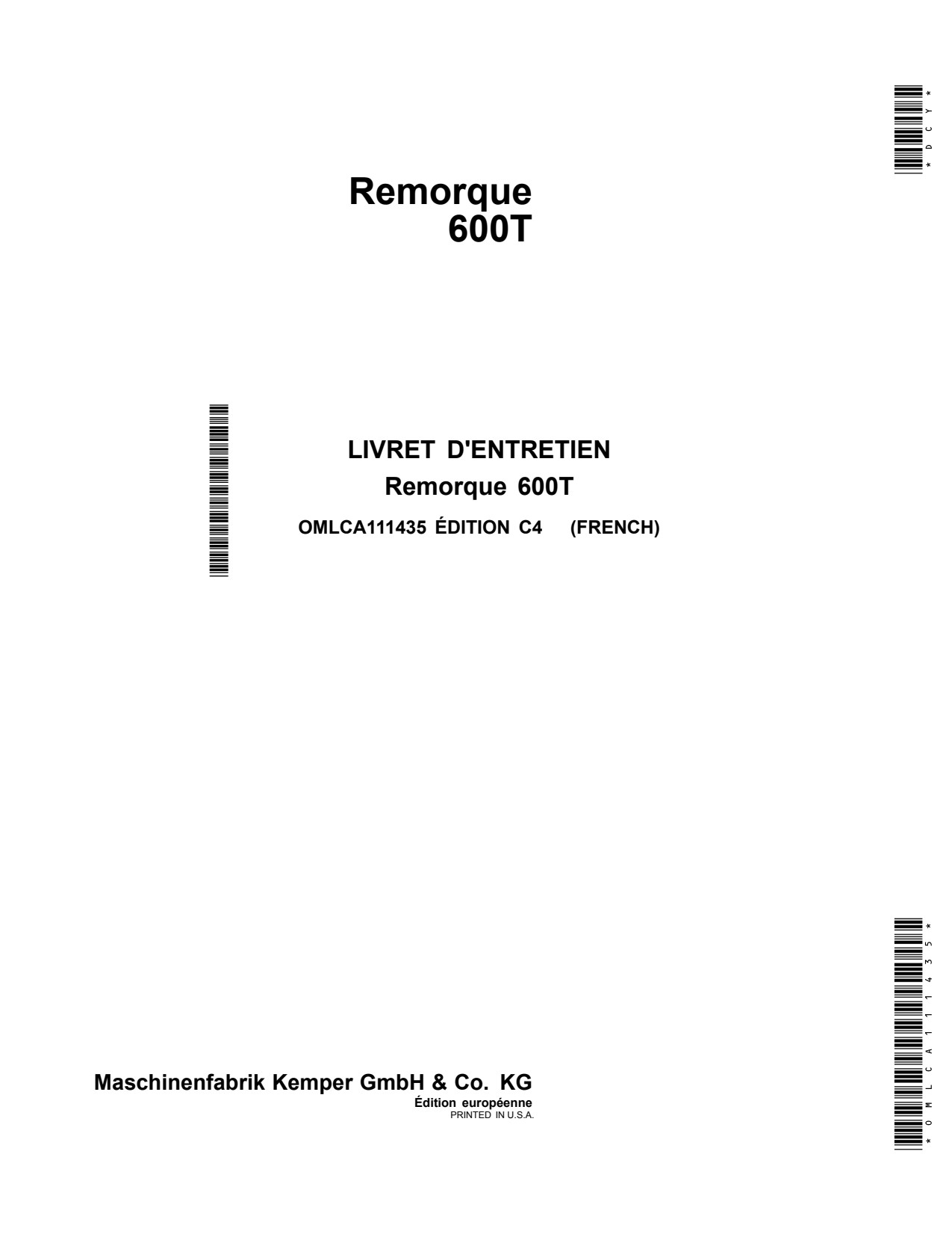 John Deere 649 659 600T Trailer Operator Manual OMLCA111435 FR 1 John Deere 649 659 600T Trailer Operator Manual OMLCA111435 FR