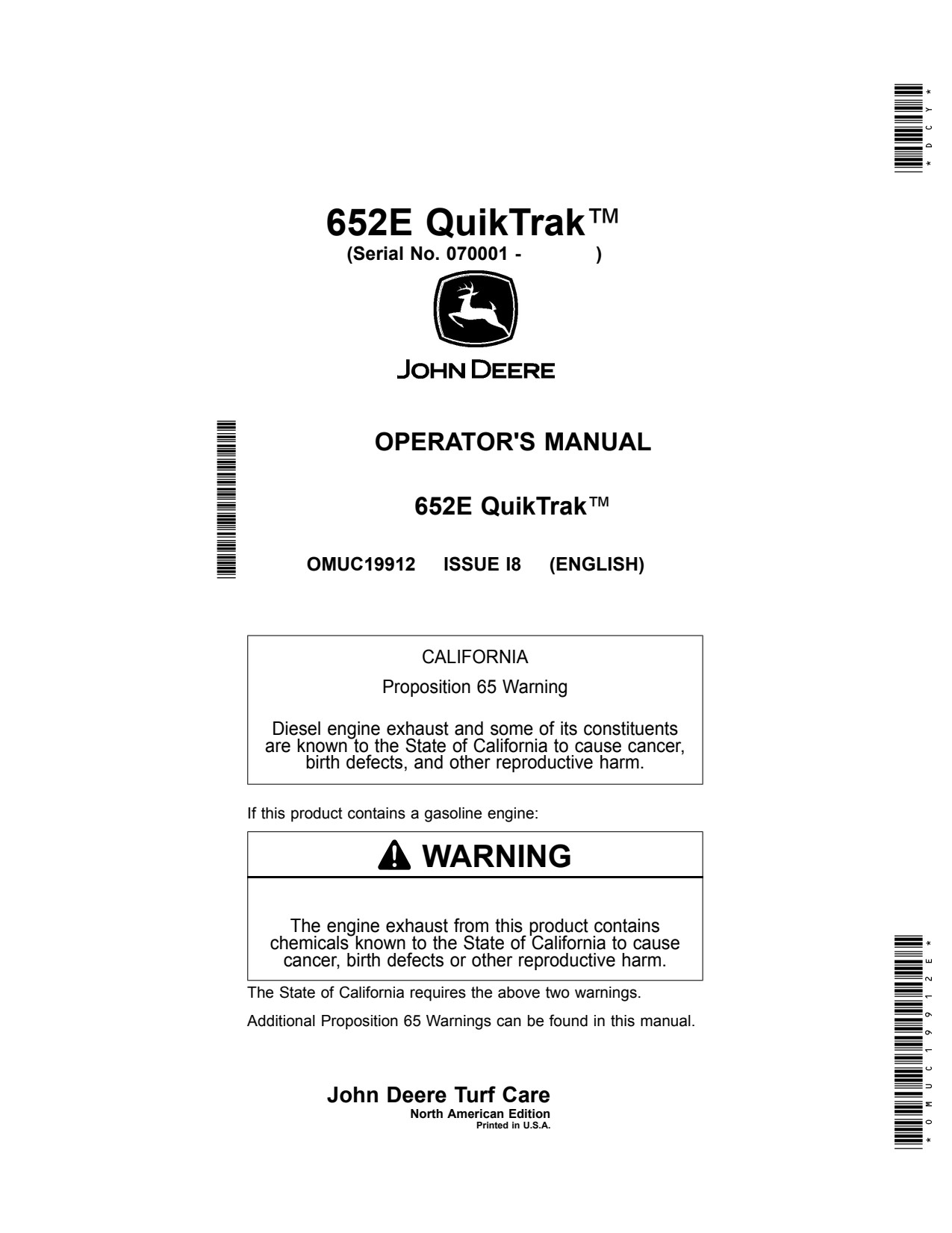 John Deere 652E Stand-on Mower Operator Manual OMUC19912E 1 John Deere 652E Stand-on Mower Operator Manual OMUC19912E