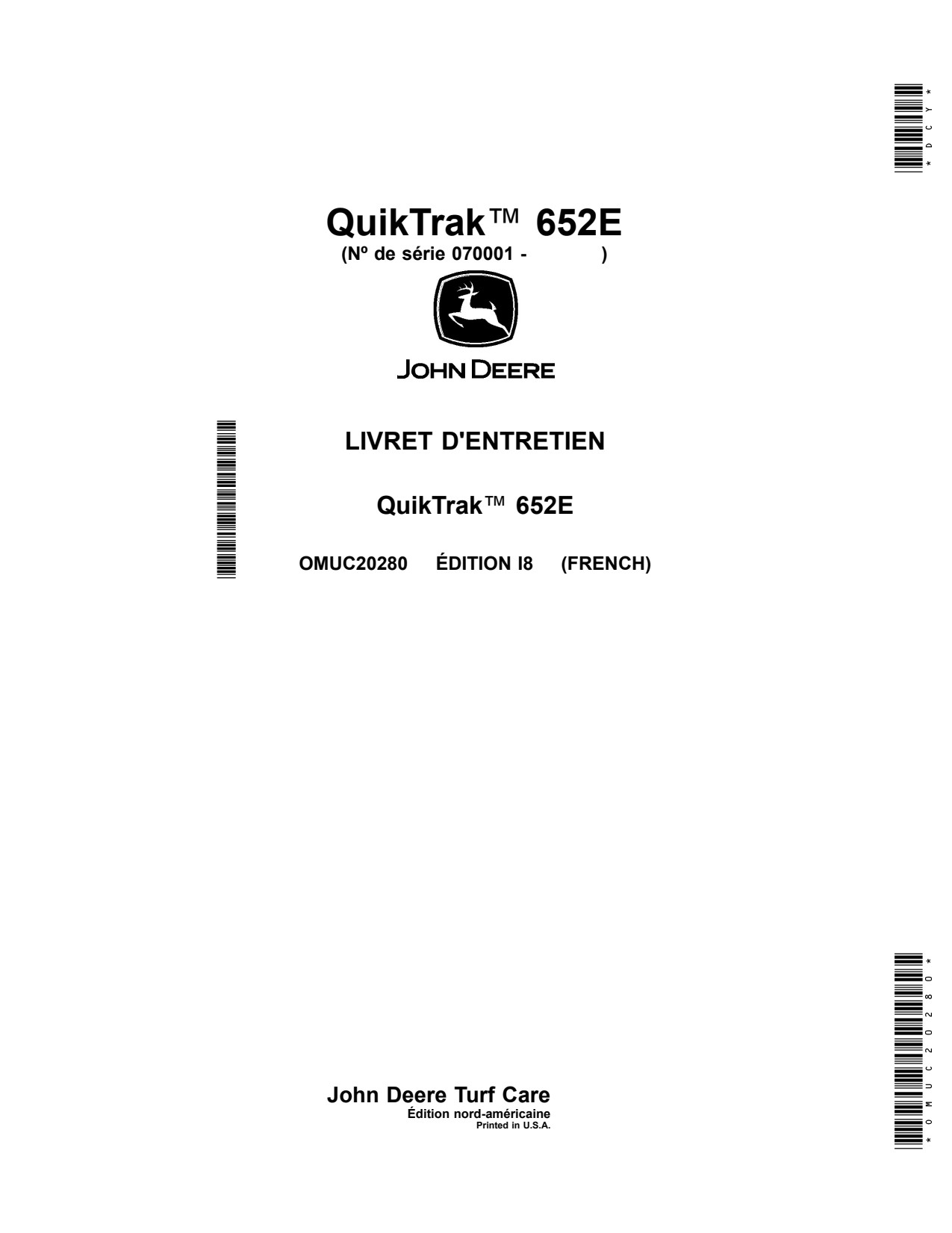 John Deere 652E Stand-on Mower Operator Manual OMUC20280 FR 1 John Deere 652E Stand-on Mower Operator Manual OMUC20280 FR
