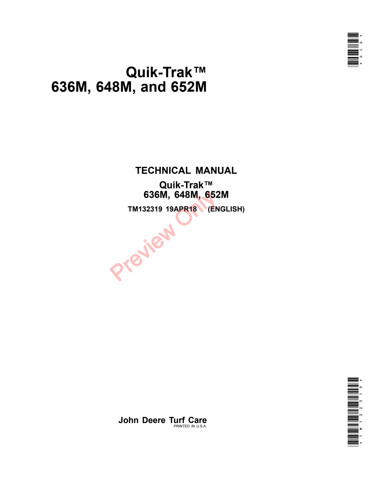 John Deere 652M 648M 636M Stand-on Mower Technical Manual TM132319 1 John Deere 652M 648M 636M Stand-on Mower Technical Manual TM132319
