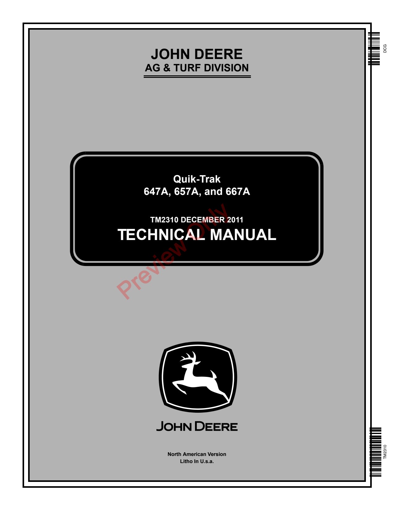 John Deere 657A 667A 647A Stand-on Mower Technical Manual TM2310 1 John Deere 657A 667A 647A Stand-on Mower Technical Manual TM2310