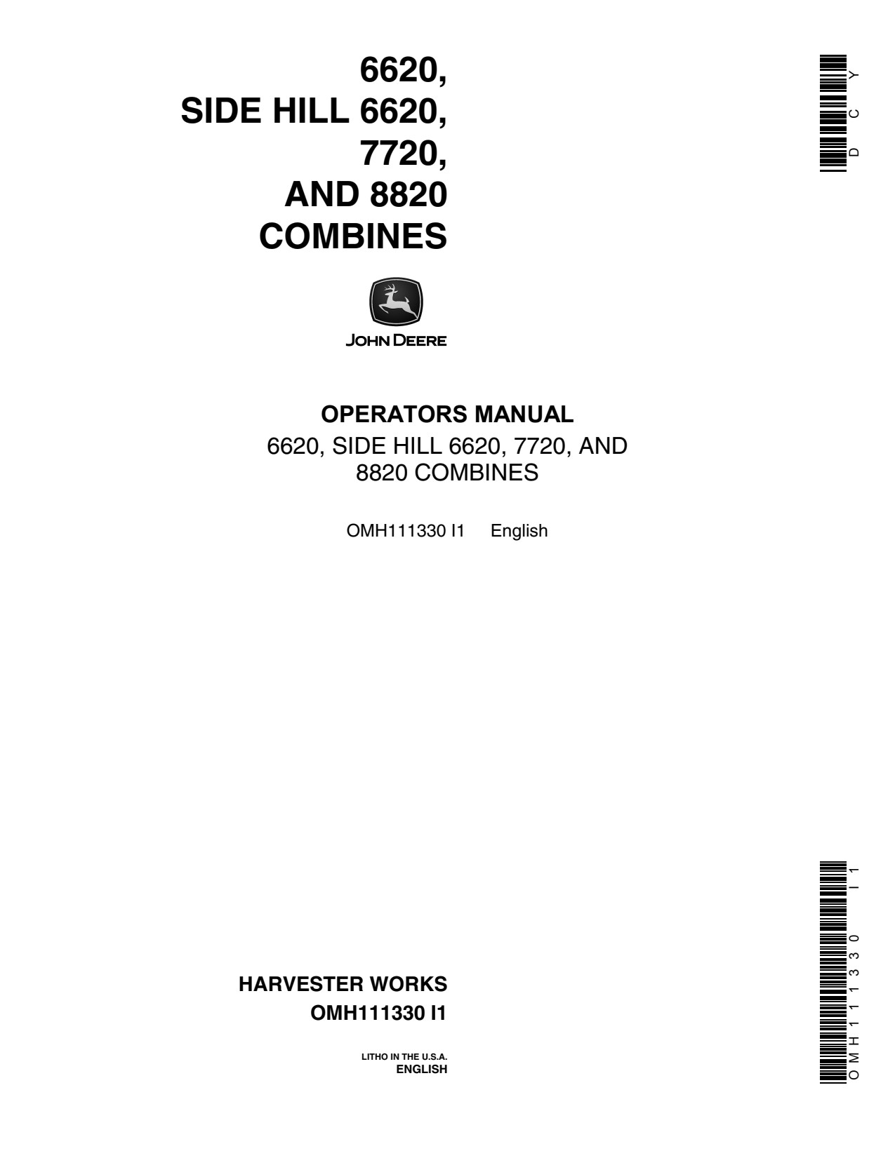 John Deere 6620 8820 7720 6620SH Header Platform Operator Manual OMH111330 1 John Deere 6620 8820 7720 6620SH Header Platform Operator Manual OMH111330