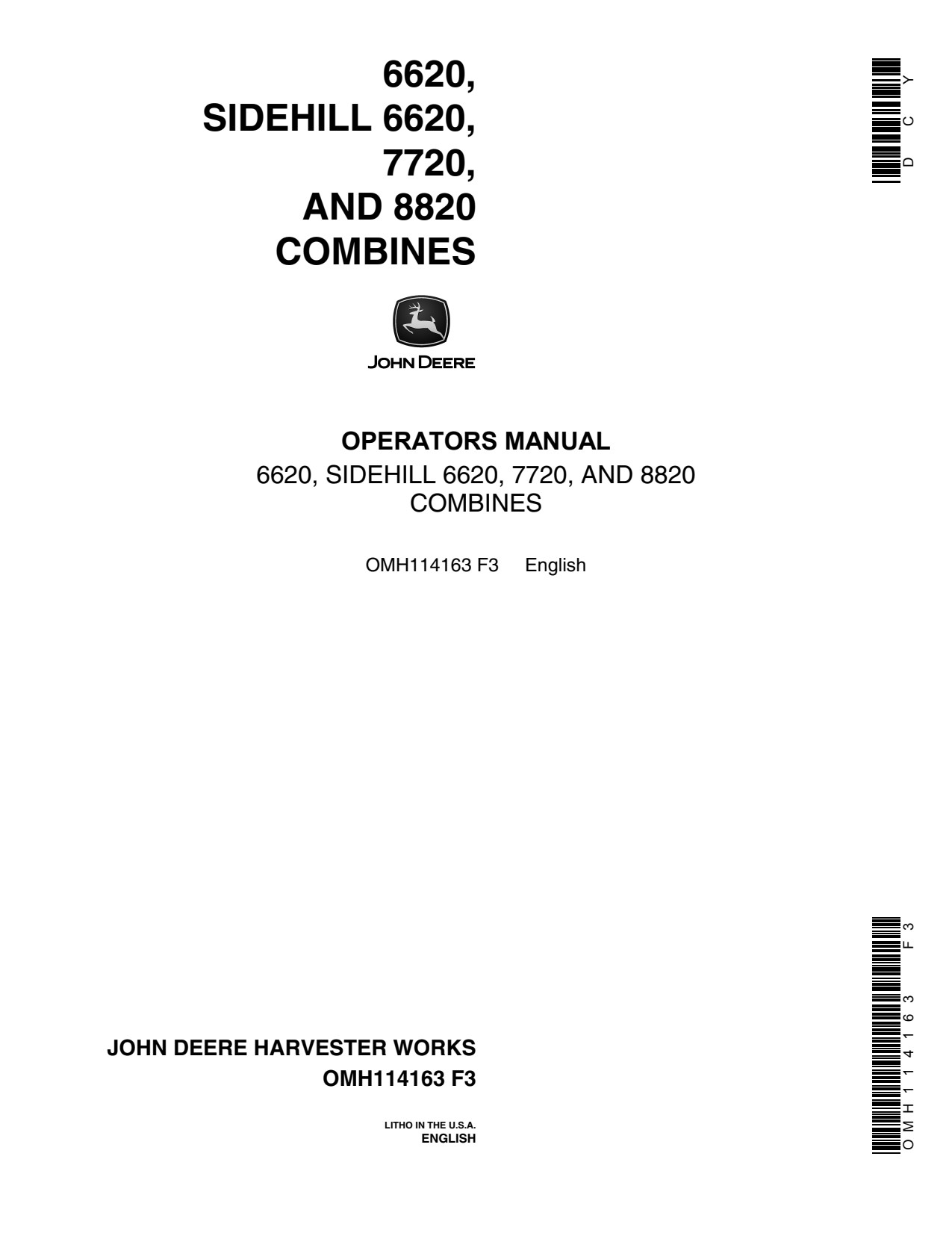 John Deere 6620 to 8820 Header Platform Operator Manual OMH114163 1 John Deere 6620 to 8820 Header Platform Operator Manual OMH114163