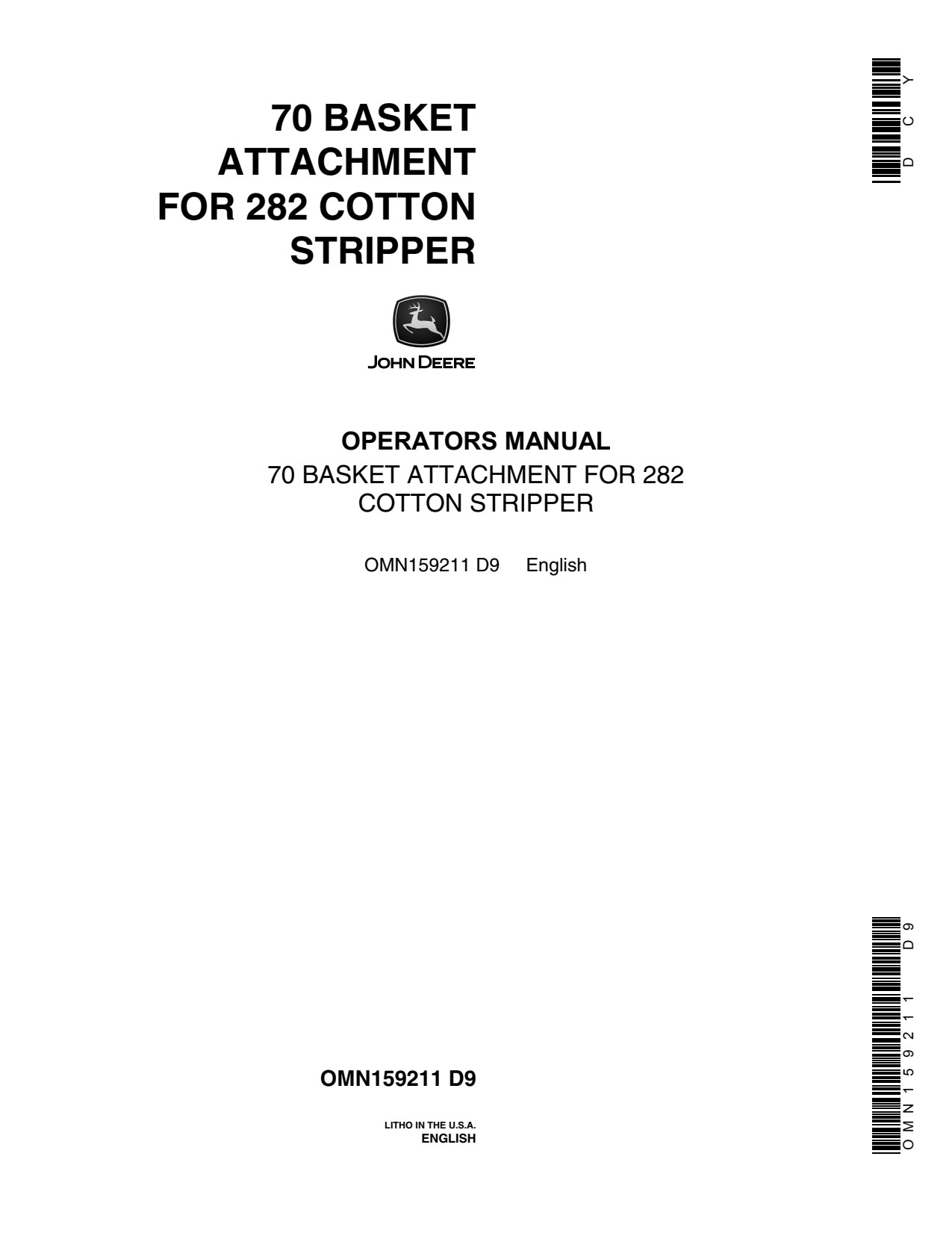 John Deere 70 Basket Attachment Operator Manual OMN159211 1 John Deere 70 Basket Attachment Operator Manual OMN159211