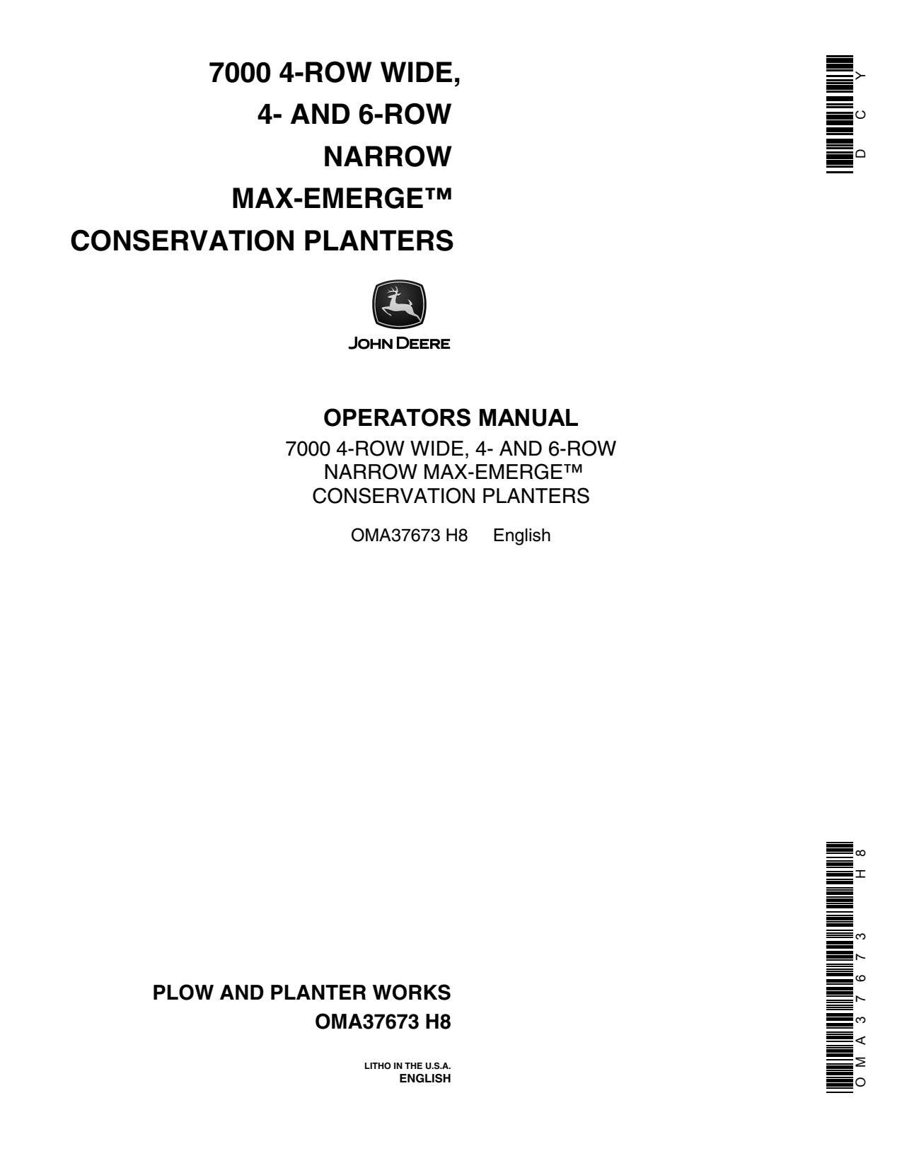John Deere 7000 6RN Conservation Planter Operator Manual OMA37673 1 John Deere 7000 6RN Conservation Planter Operator Manual OMA37673