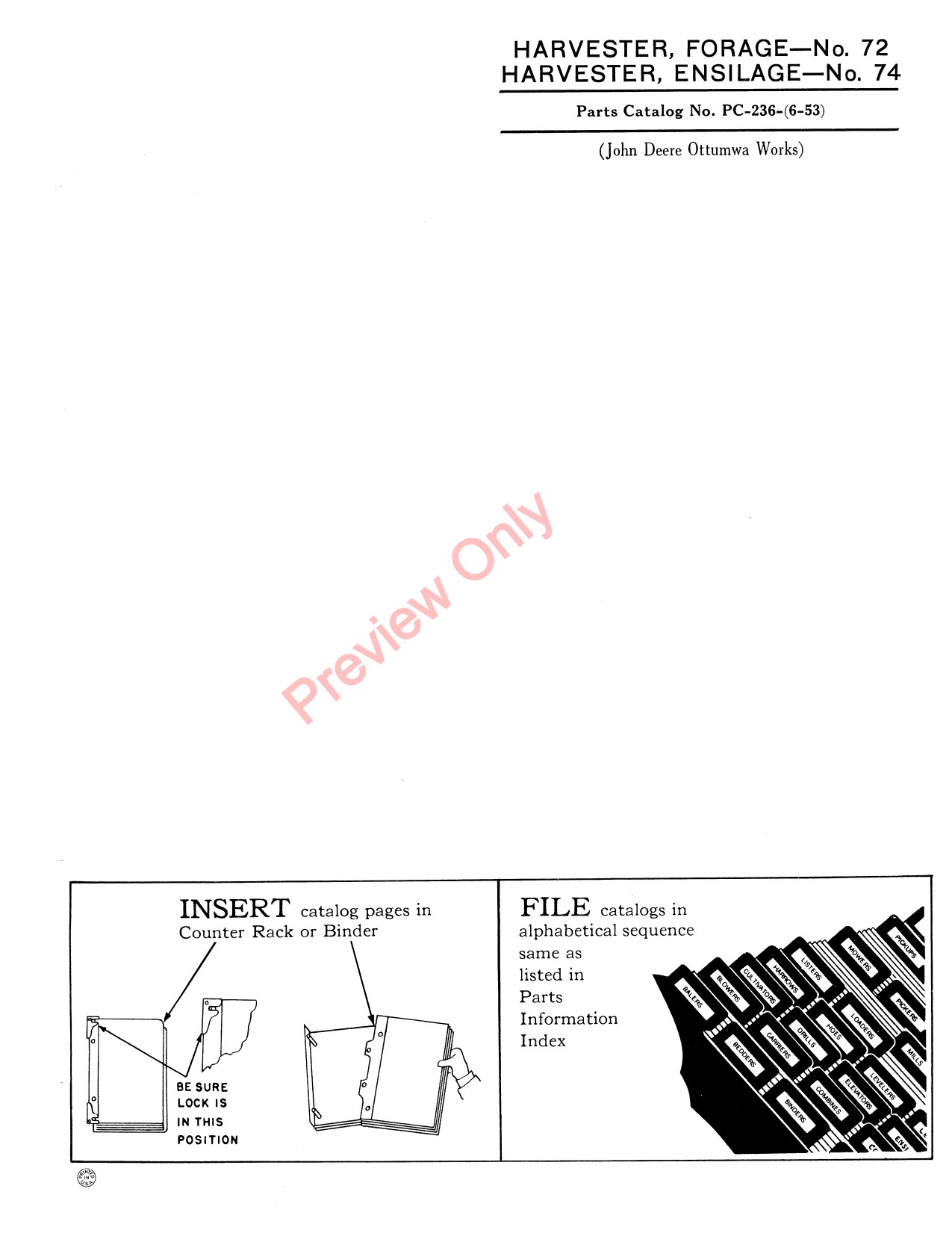John Deere 72 74 Ensilage Harvester Parts Catalog PC236 1 John Deere 72 74 Ensilage Harvester Parts Catalog PC236