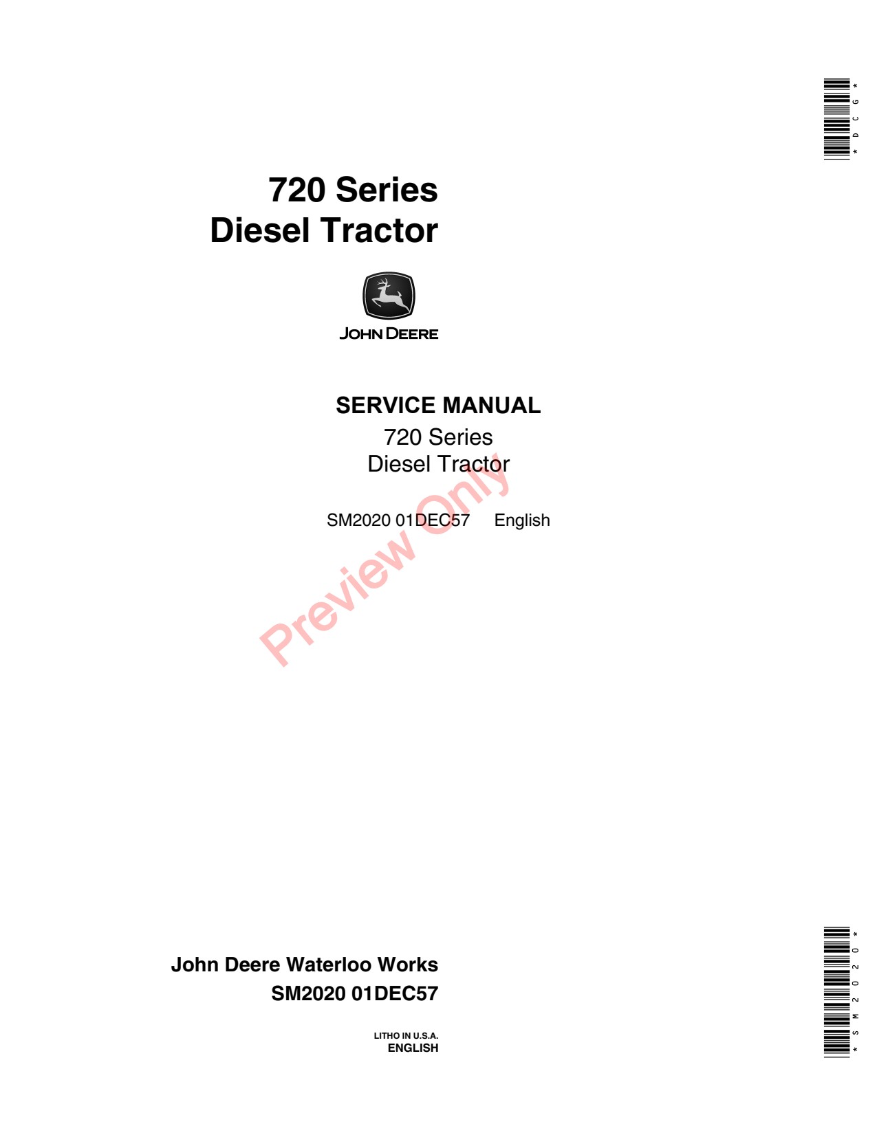John Deere 720 730 Diesel Tractor Technical Manual SM2020 1 John Deere 720 730 Diesel Tractor Technical Manual SM2020