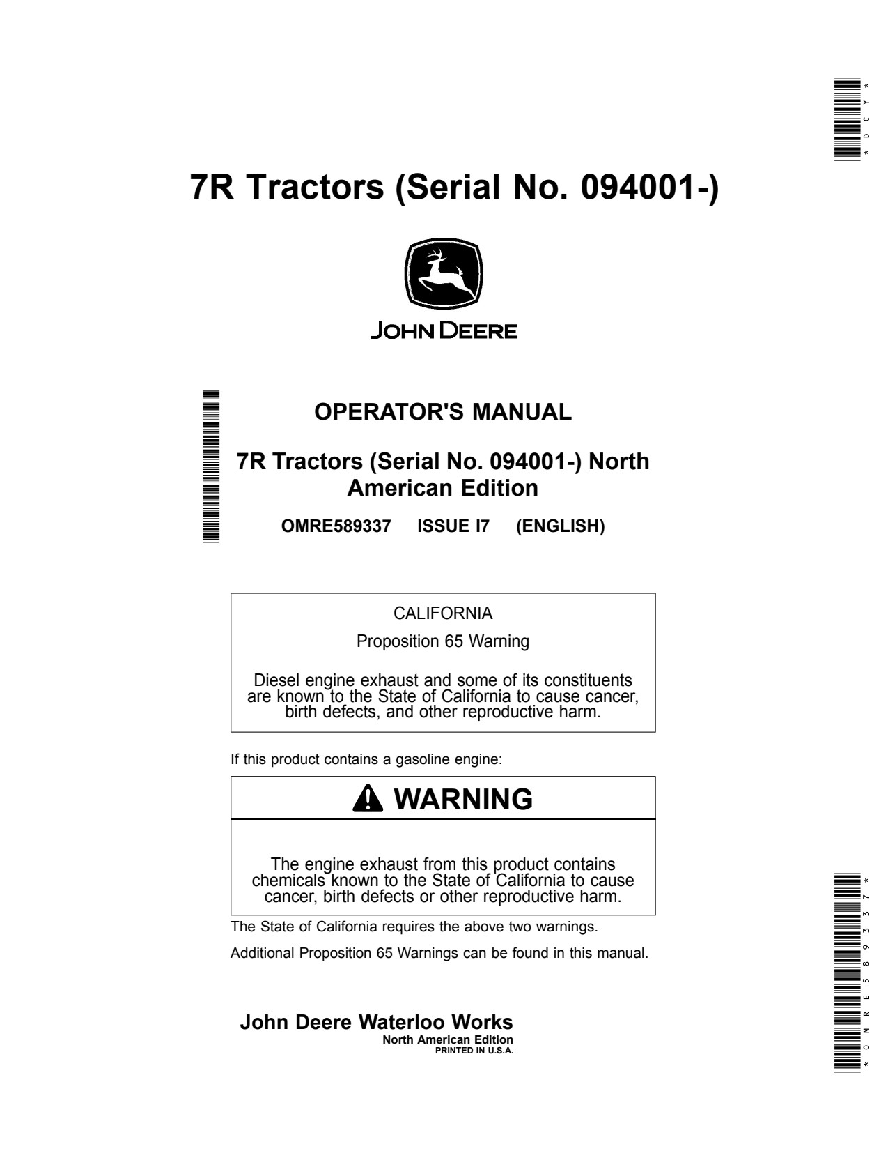 John Deere 7210R 7230R 7250R 7270R 7290R 7310R Tractor Operator Manual OMRE589337 1 John Deere 7210R 7230R 7250R 7270R 7290R 7310R Tractor Operator Manual OMRE589337