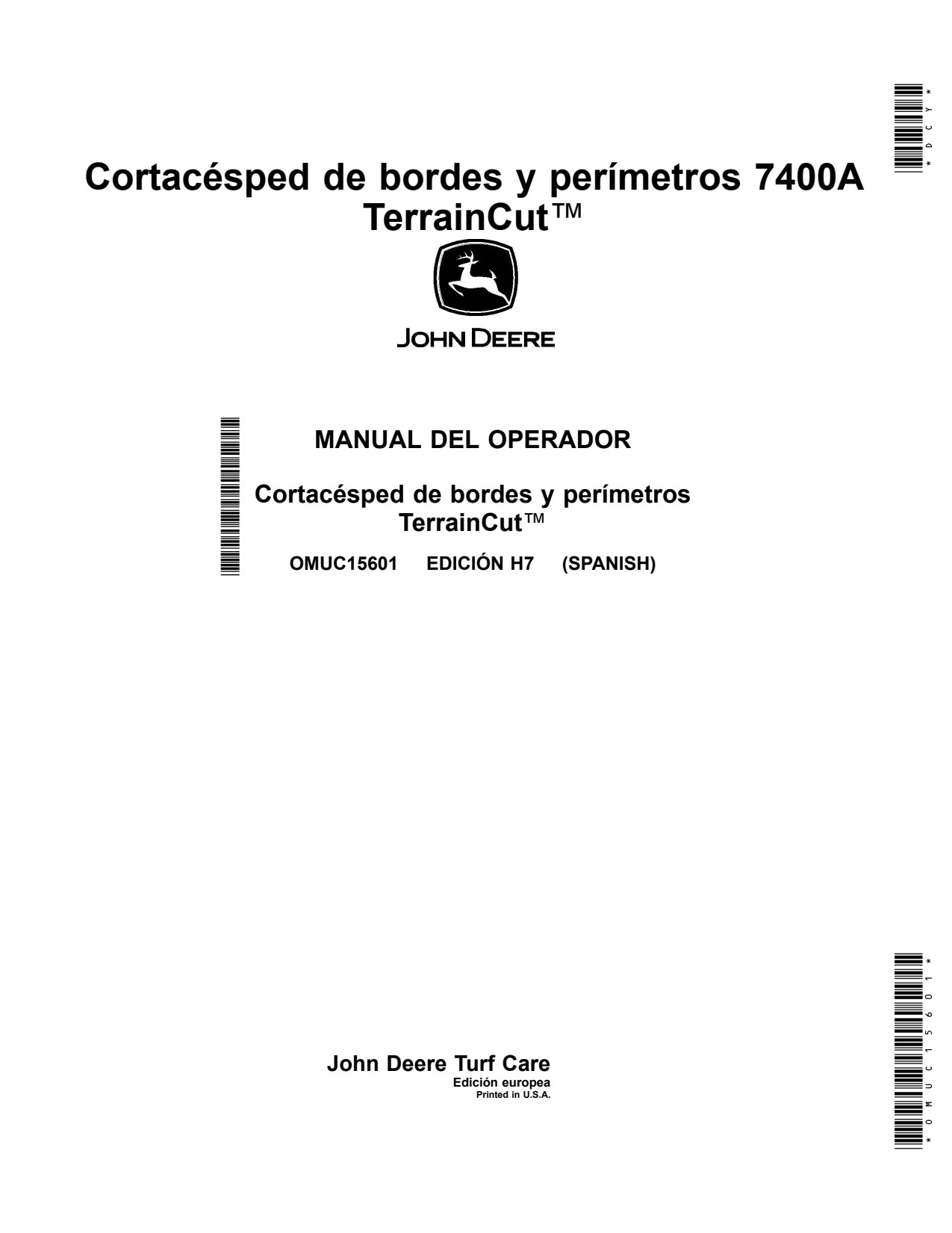 John Deere 7400A Surrounds Mower Operator Manual OMUC15601 ES 1 John Deere 7400A Surrounds Mower Operator Manual OMUC15601 ES