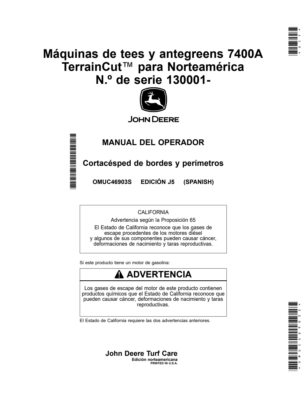 John Deere 7400A Surrounds Mower Operator Manual OMUC46903S ES 1 John Deere 7400A Surrounds Mower Operator Manual OMUC46903S ES