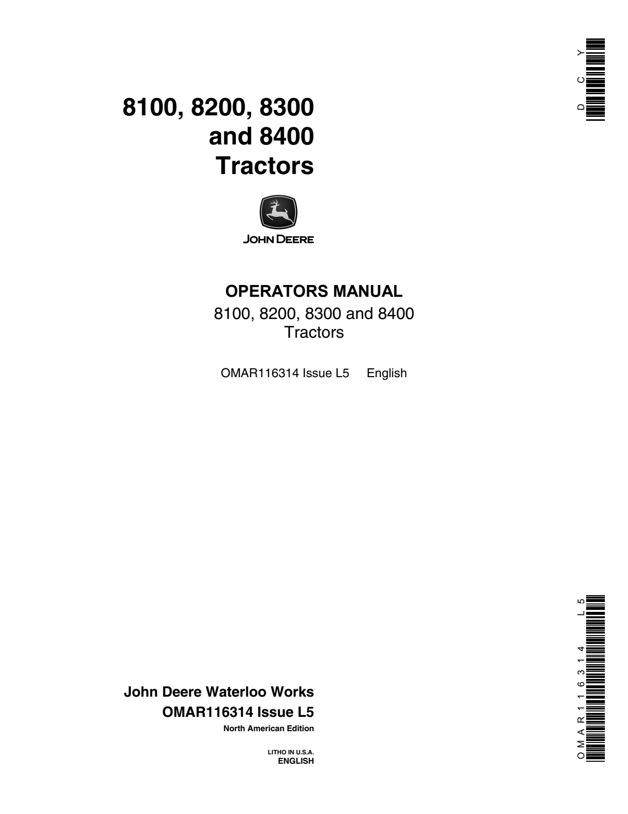 John Deere 8300 8100 8200 8400 Tractor Operator Manual OMAR116314 1 John Deere 8300 8100 8200 8400 Tractor Operator Manual OMAR116314