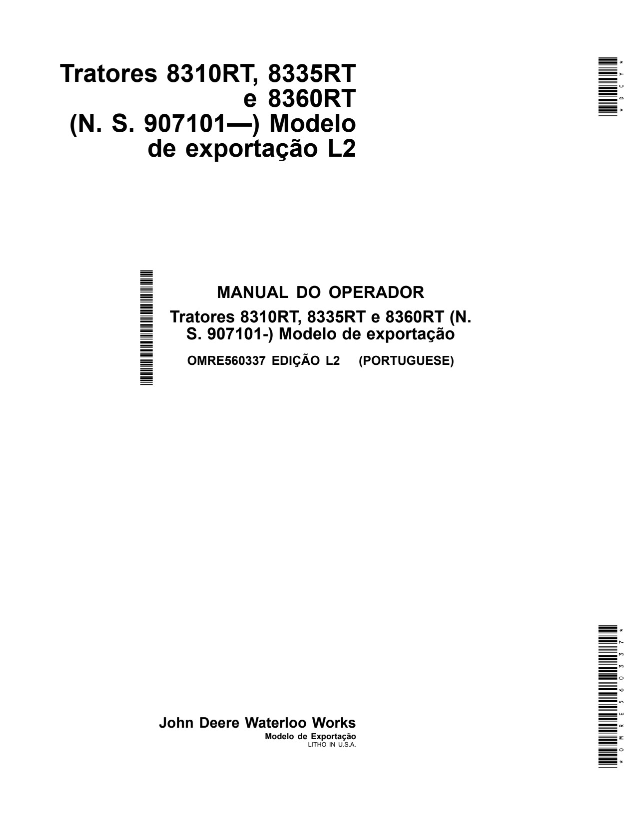 John Deere 8310RT 8335RT 8360RT Tractor Operator Manual OMRE560337 PT 1 John Deere 8310RT 8335RT 8360RT Tractor Operator Manual OMRE560337 PT