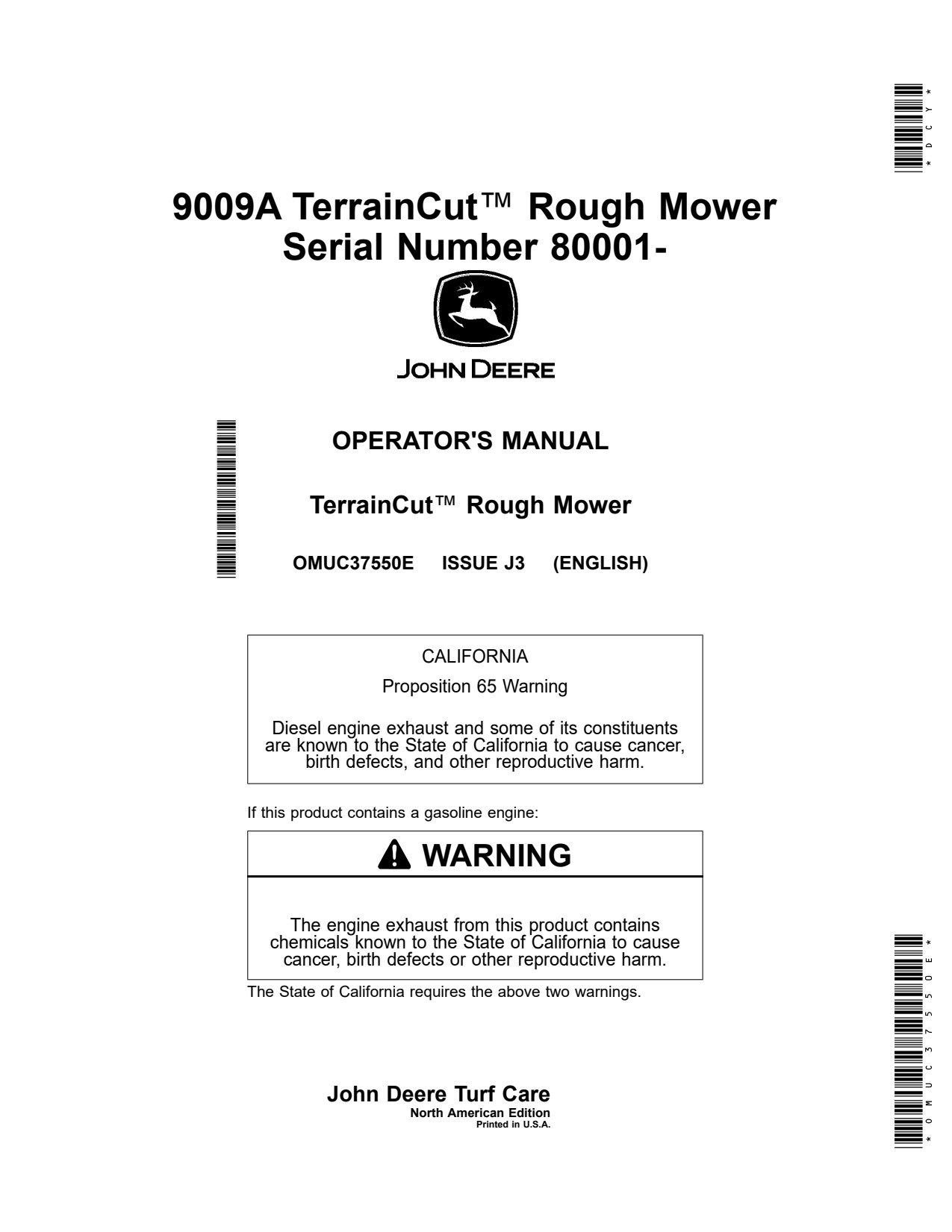 John Deere 9009A Rough Mower Operator Manual OMUC37550E 1 John Deere 9009A Rough Mower Operator Manual OMUC37550E