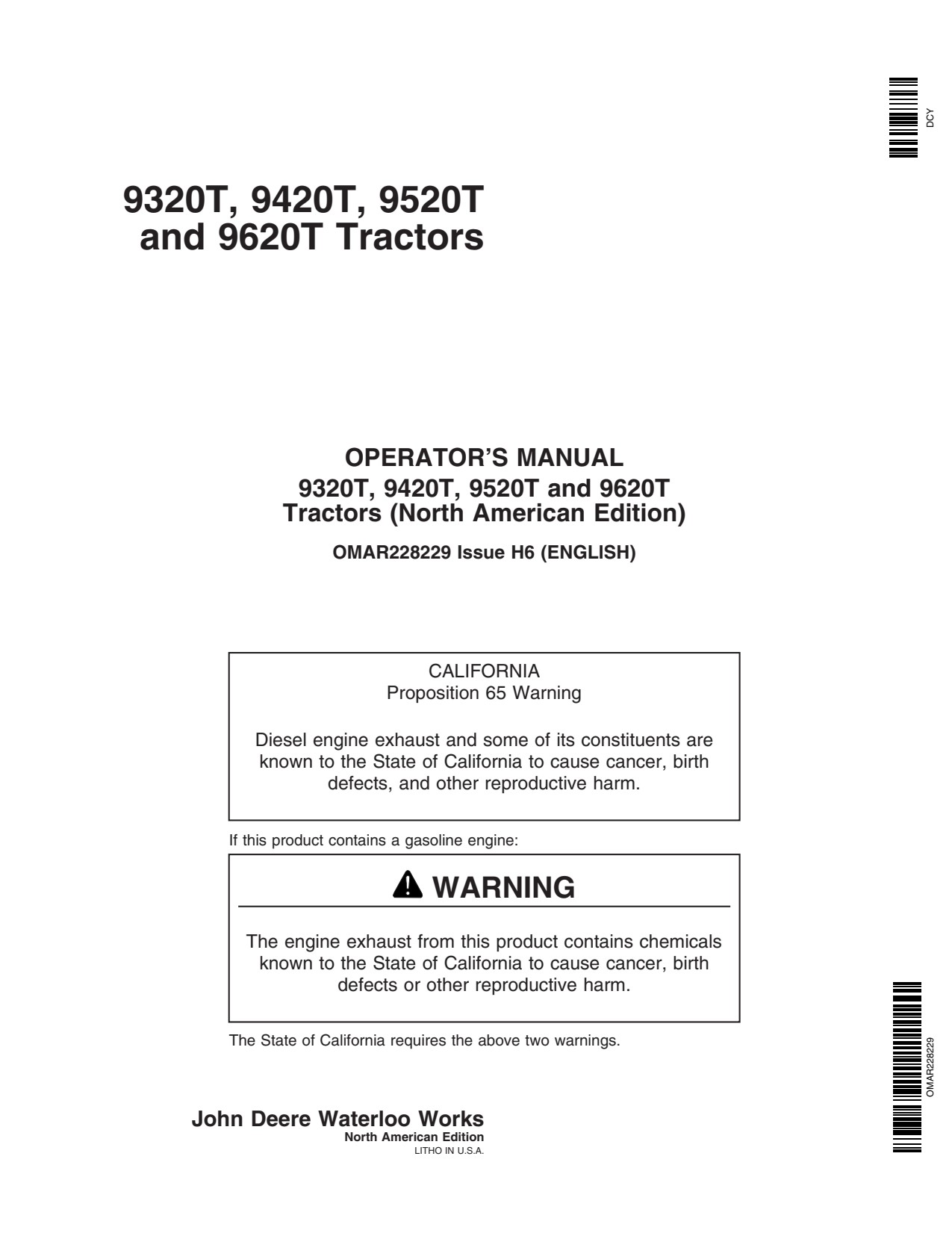 John Deere 9320T 9520T 9420T 9620T Tractor Operator Manual OMAR228229 1 John Deere 9320T 9520T 9420T 9620T Tractor Operator Manual OMAR228229