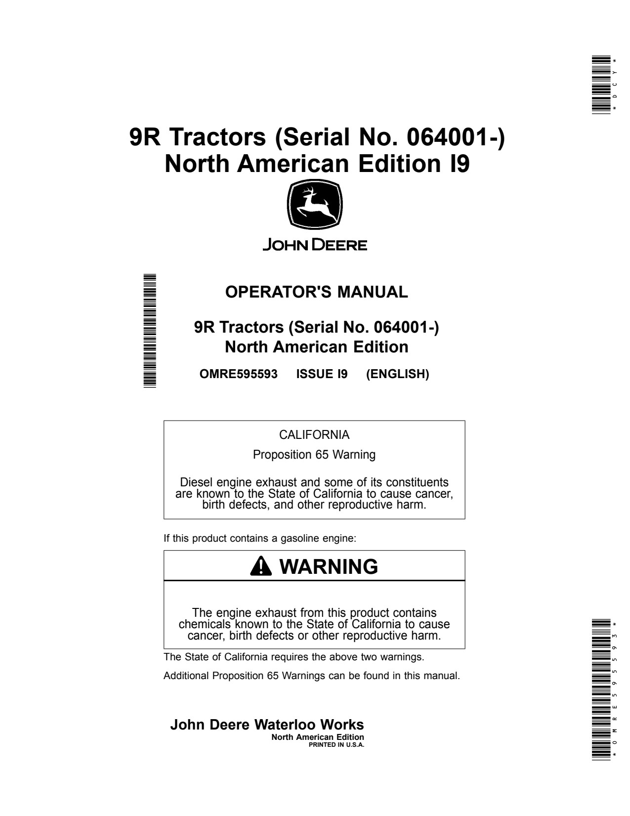 John Deere 9370R 9420R 9470R 9520R 9570R 9620R 9R Scraper Tractor Operator Manual OMRE595593 1 John Deere 9370R 9420R 9470R 9520R 9570R 9620R 9R Scraper Tractor Operator Manual OMRE595593