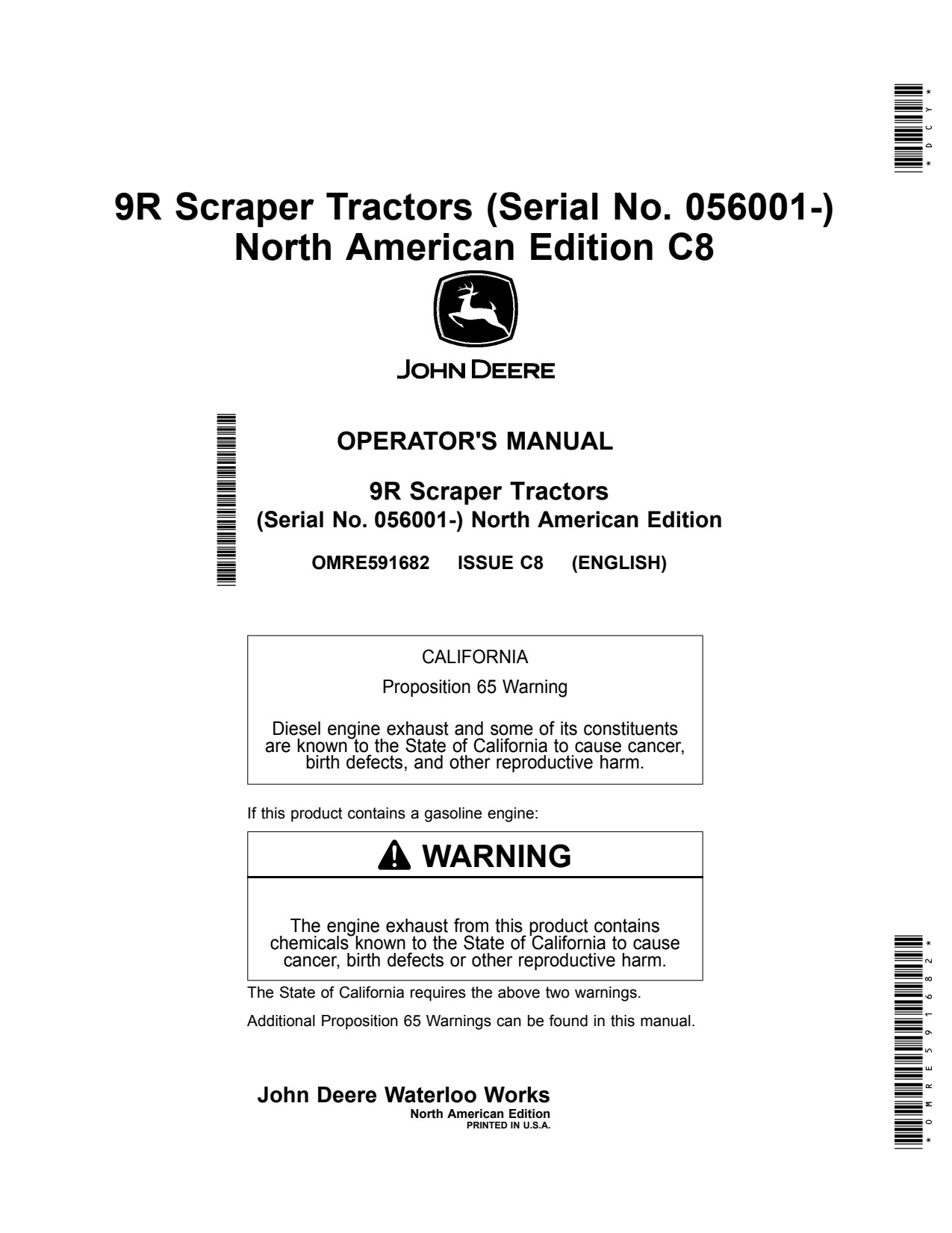 John Deere 9470R 9520R 9570R 9620R Scraper Tractor Operator Manual OMRE591682 1 John Deere 9470R 9520R 9570R 9620R Scraper Tractor Operator Manual OMRE591682