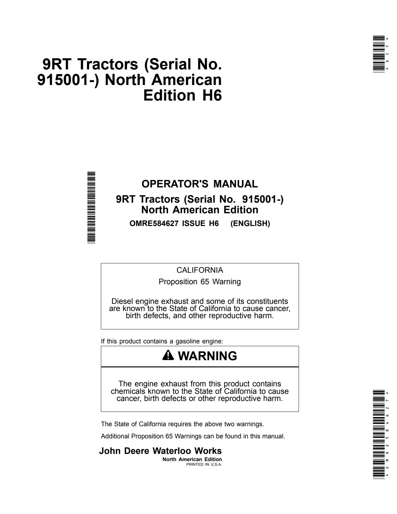 John Deere 9470RT 9520RT 9570RT 9RT Scraper Tractor Operator Manual OMRE584627 1 John Deere 9470RT 9520RT 9570RT 9RT Scraper Tractor Operator Manual OMRE584627