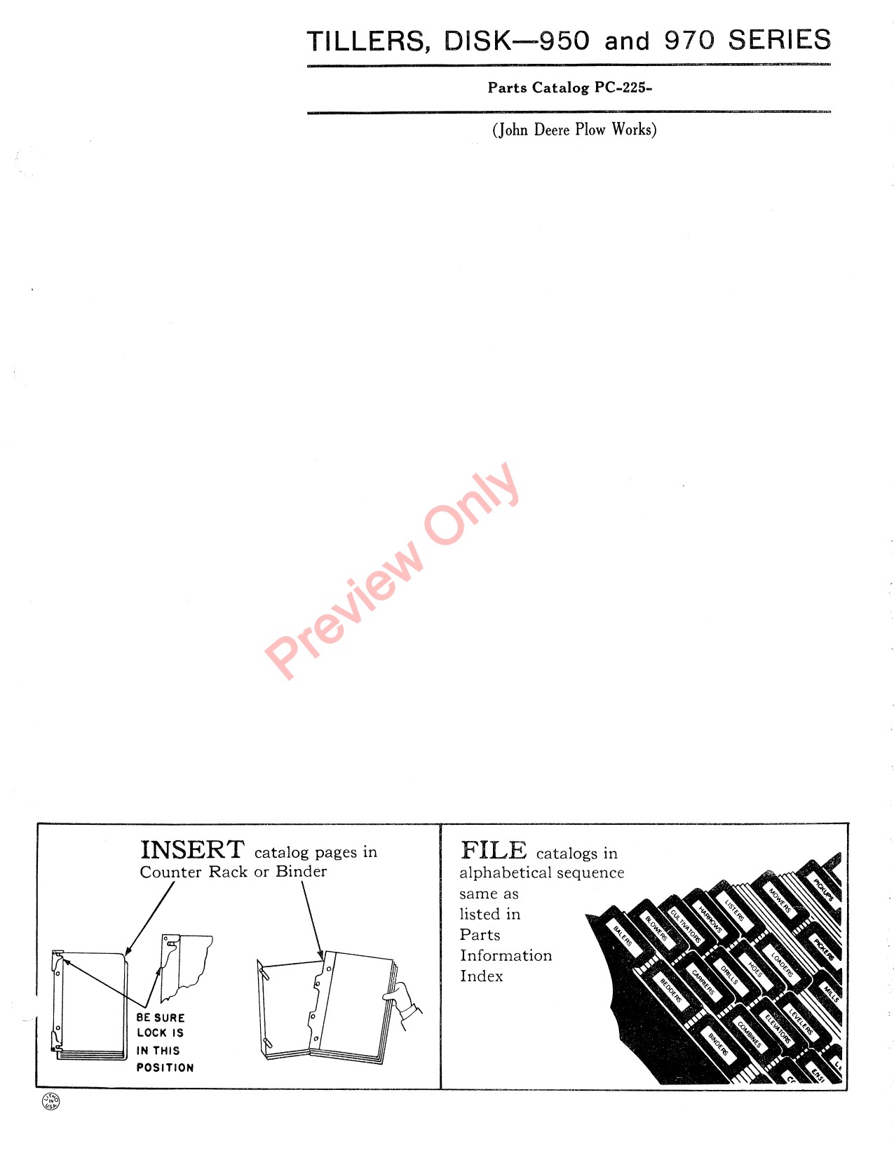 John Deere 956 970 950 957 959 976 977 979 Disk Tiller Parts Catalog PC225 1 John Deere 956 970 950 957 959 976 977 979 Disk Tiller Parts Catalog PC225