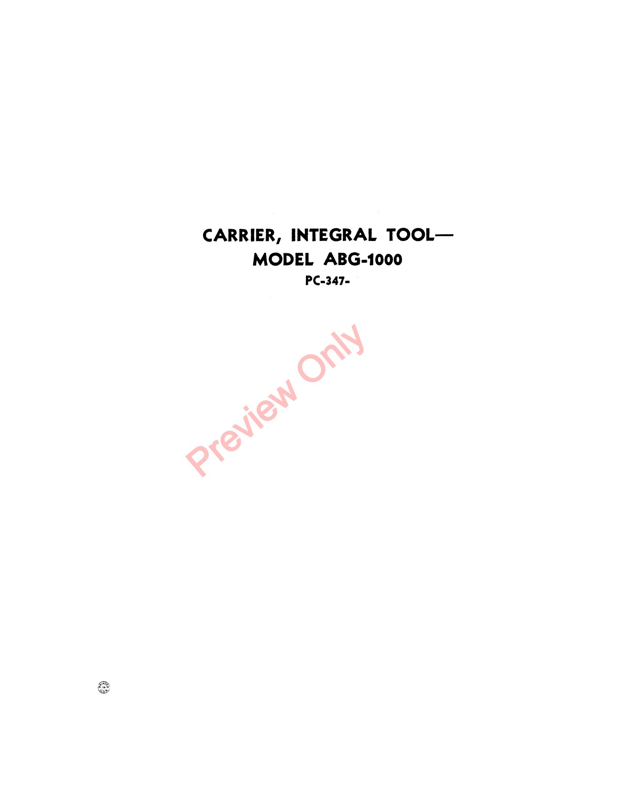 John Deere ABG-1000 Integral Tool Carrier Parts Catalog PC347 1 John Deere ABG-1000 Integral Tool Carrier Parts Catalog PC347