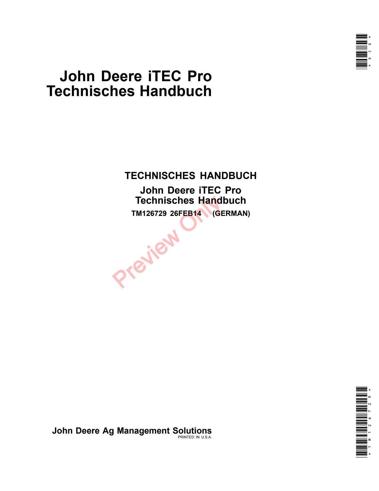 John Deere AMS 2100 2600 2630 iTec Precision Ag Electronics Technical Manual TM126729 DE 1 John Deere AMS 2100 2600 2630 iTec Precision Ag Electronics Technical Manual TM126729 DE