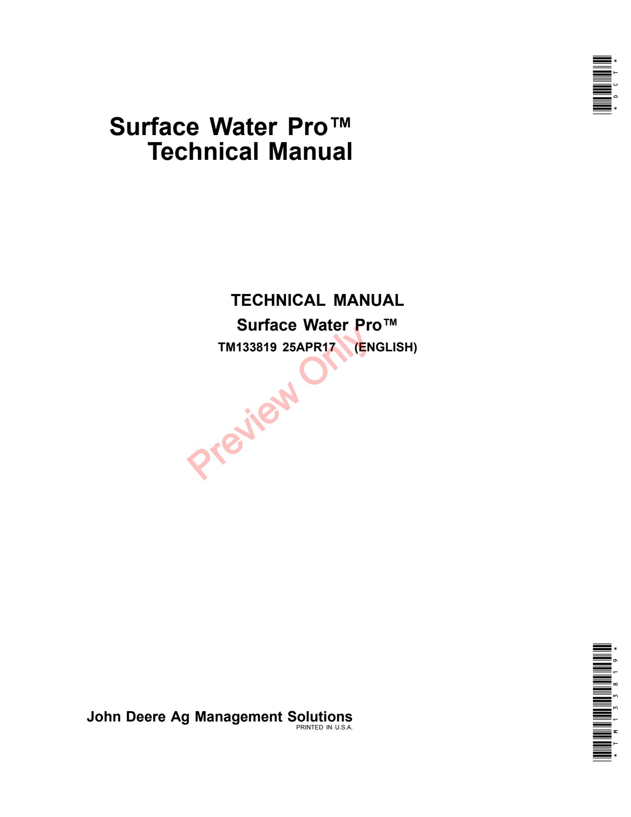 John Deere AMS 2600 2630 Surface Water Pro Precision Ag Electronics Technical Manual TM133819 1 John Deere AMS 2600 2630 Surface Water Pro Precision Ag Electronics Technical Manual TM133819