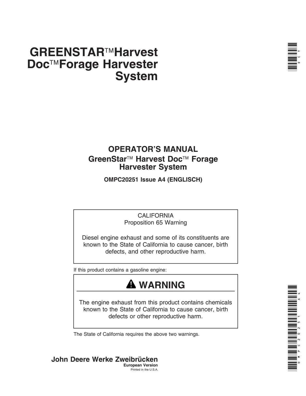 John Deere AMS GreenStar Harvest Doc Forage Harvester Operator Manual OMPC20251 1 John Deere AMS GreenStar Harvest Doc Forage Harvester Operator Manual OMPC20251