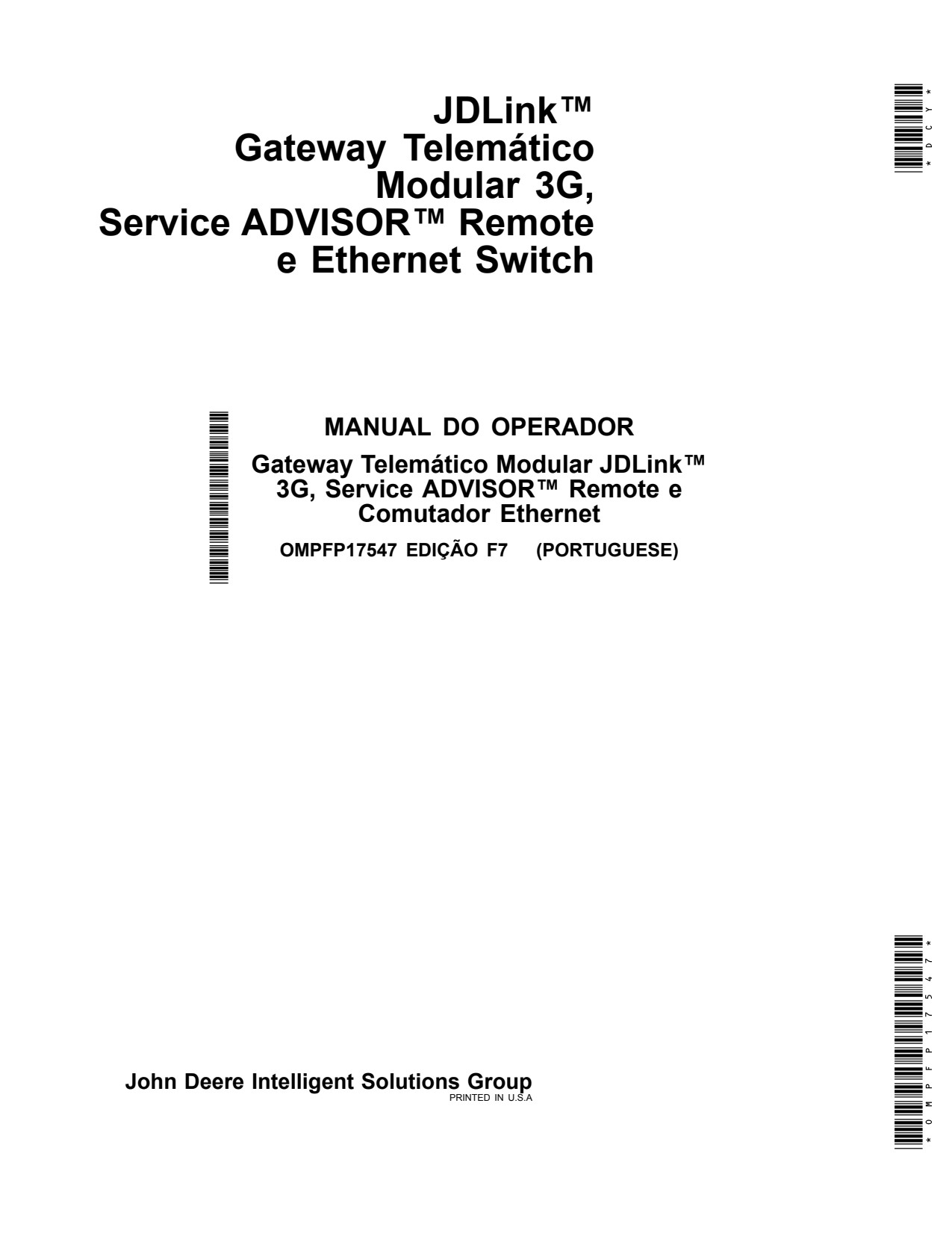 John Deere AMS JDLink Precision Ag Electronics Operator Manual OMPFP17547 PT 1 John Deere AMS JDLink Precision Ag Electronics Operator Manual OMPFP17547 PT