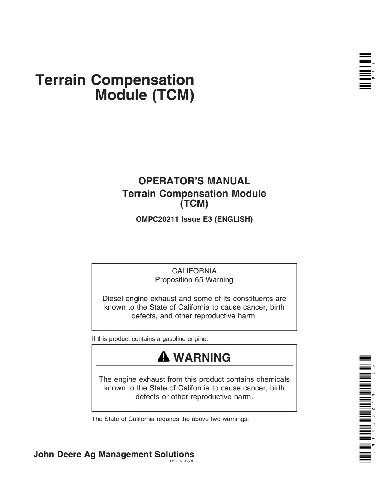 John Deere AMS TCM Precision Ag Electronics Operator Manual OMPC20211 1 John Deere AMS TCM Precision Ag Electronics Operator Manual OMPC20211
