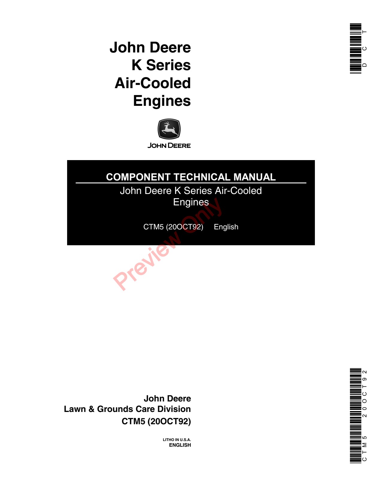 John Deere C K Series D Air-Cooled Engines Engine Component Technical Manual CTM5 1 John Deere C K Series D Air-Cooled Engines Engine Component Technical Manual CTM5